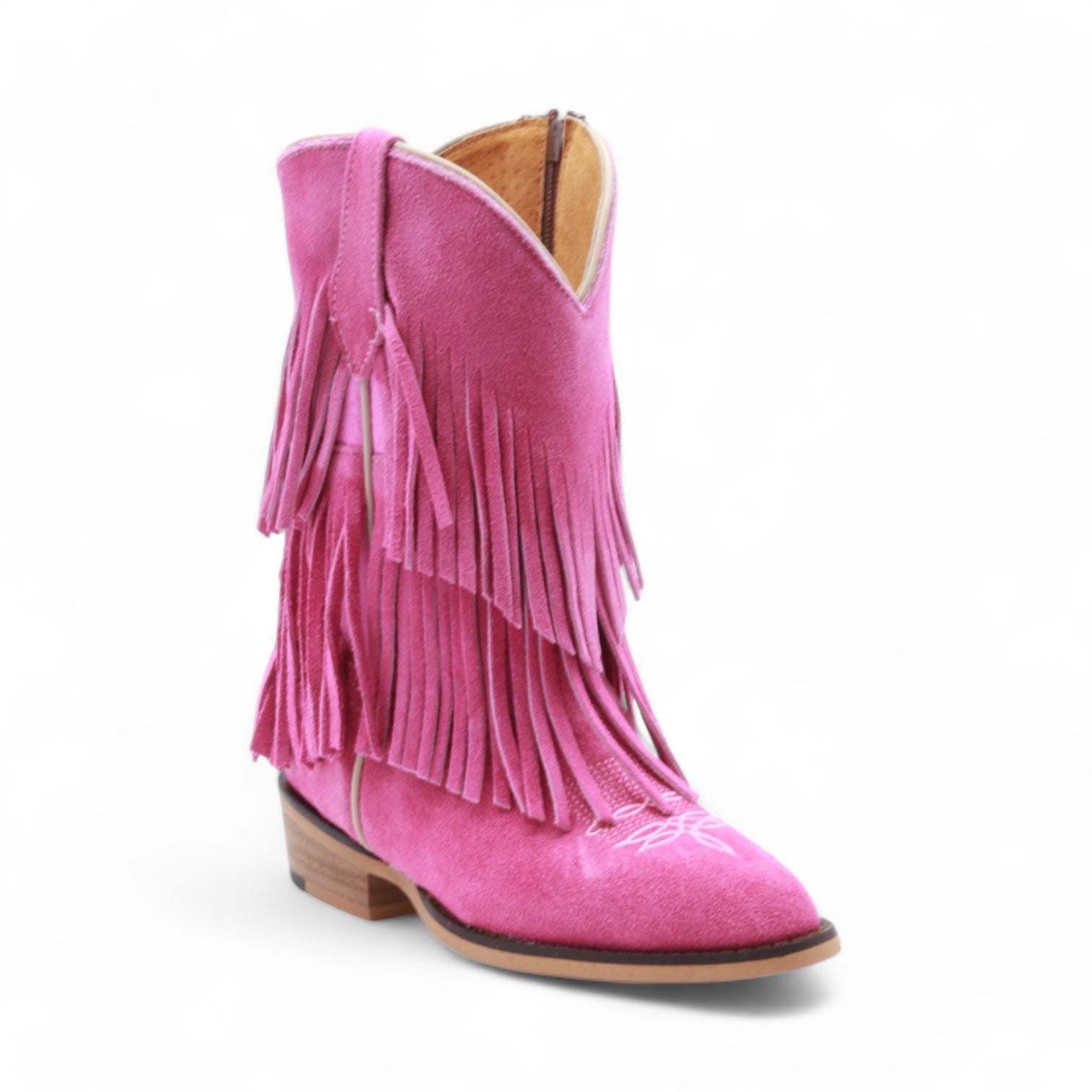 Ella Juniors Pink Suede Leather Boots