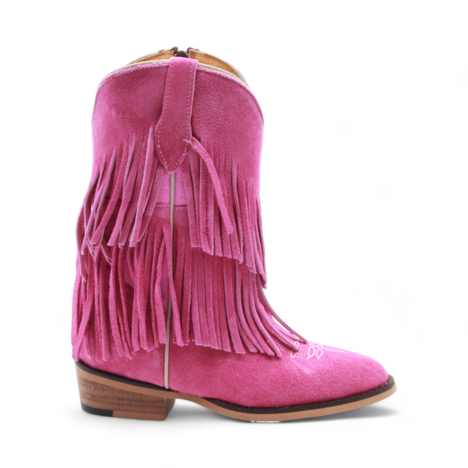 Ella Juniors Pink Suede Leather Boots