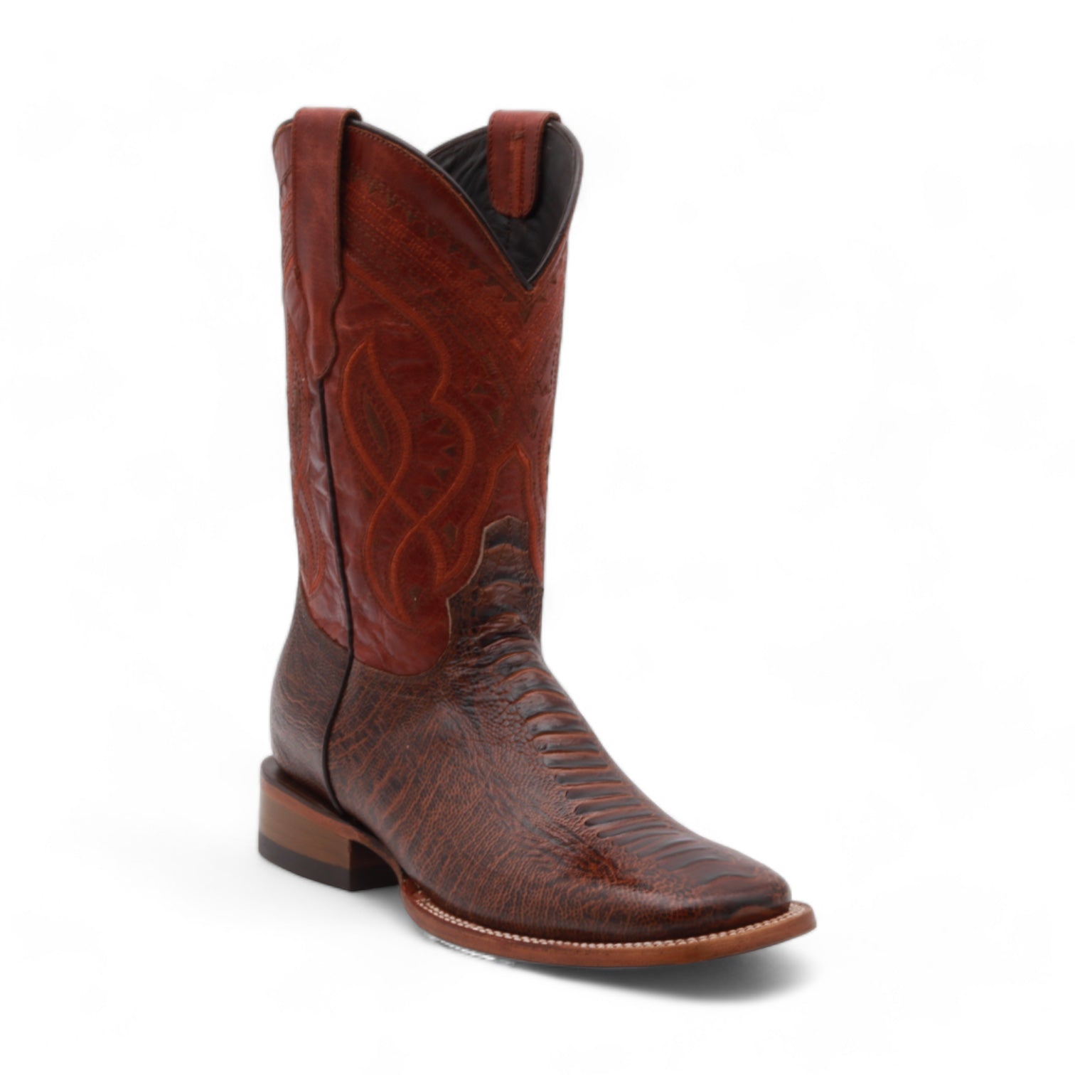 Oregon Men's Shedron Ostrich Leg Print Leather Boots
