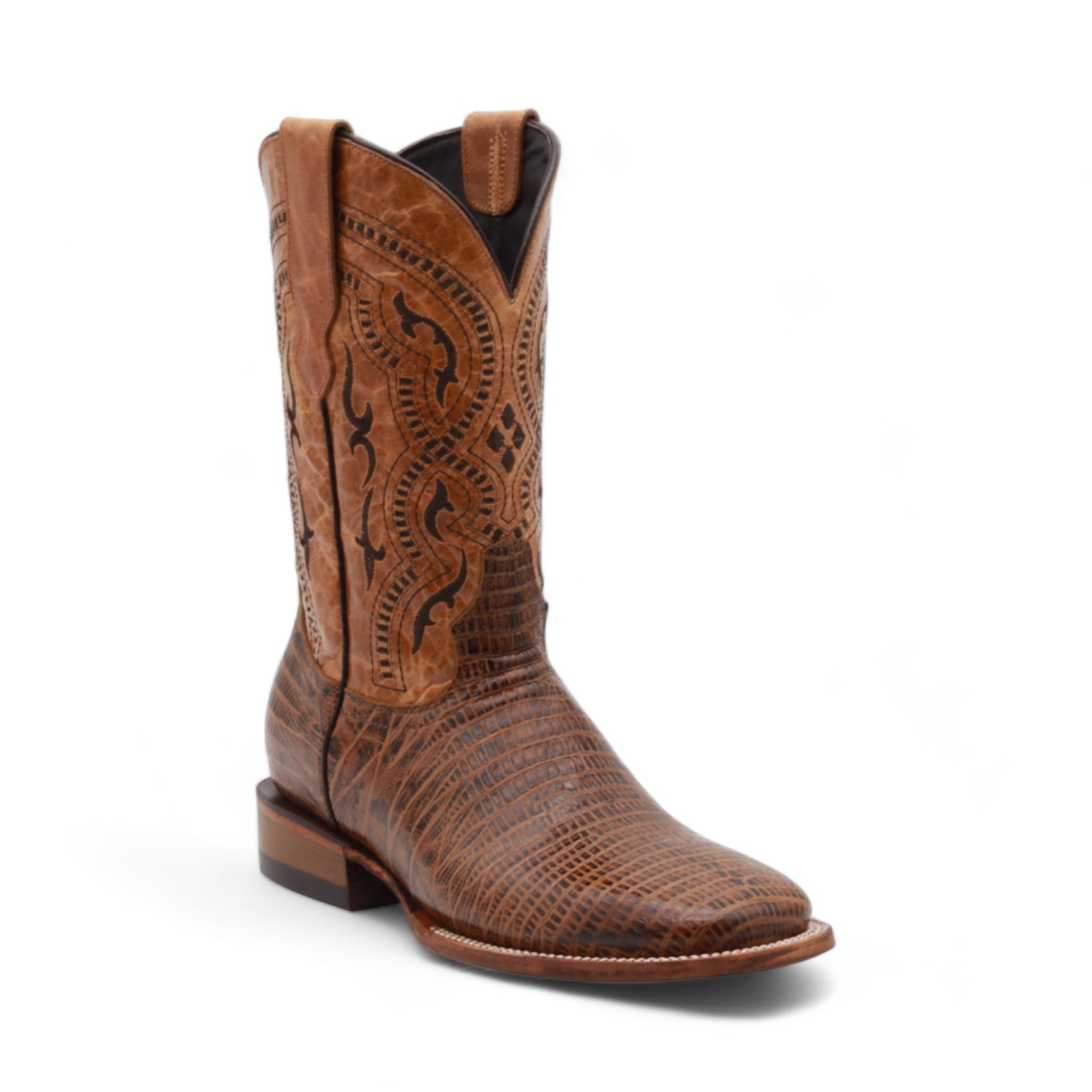 Minnesota Men's Camel Lizard Print Leather Boots