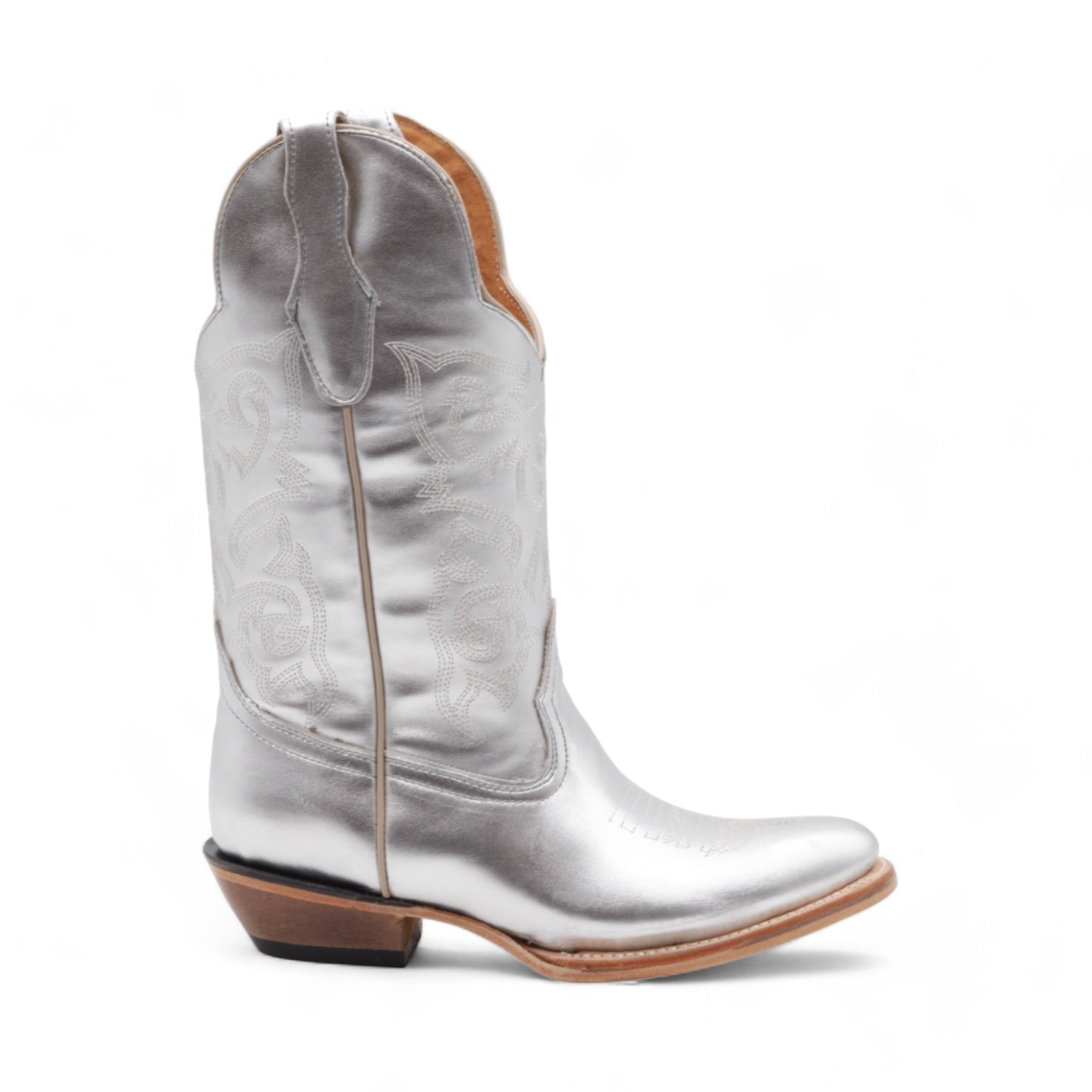 Sadie Women's Silver Leather Boots