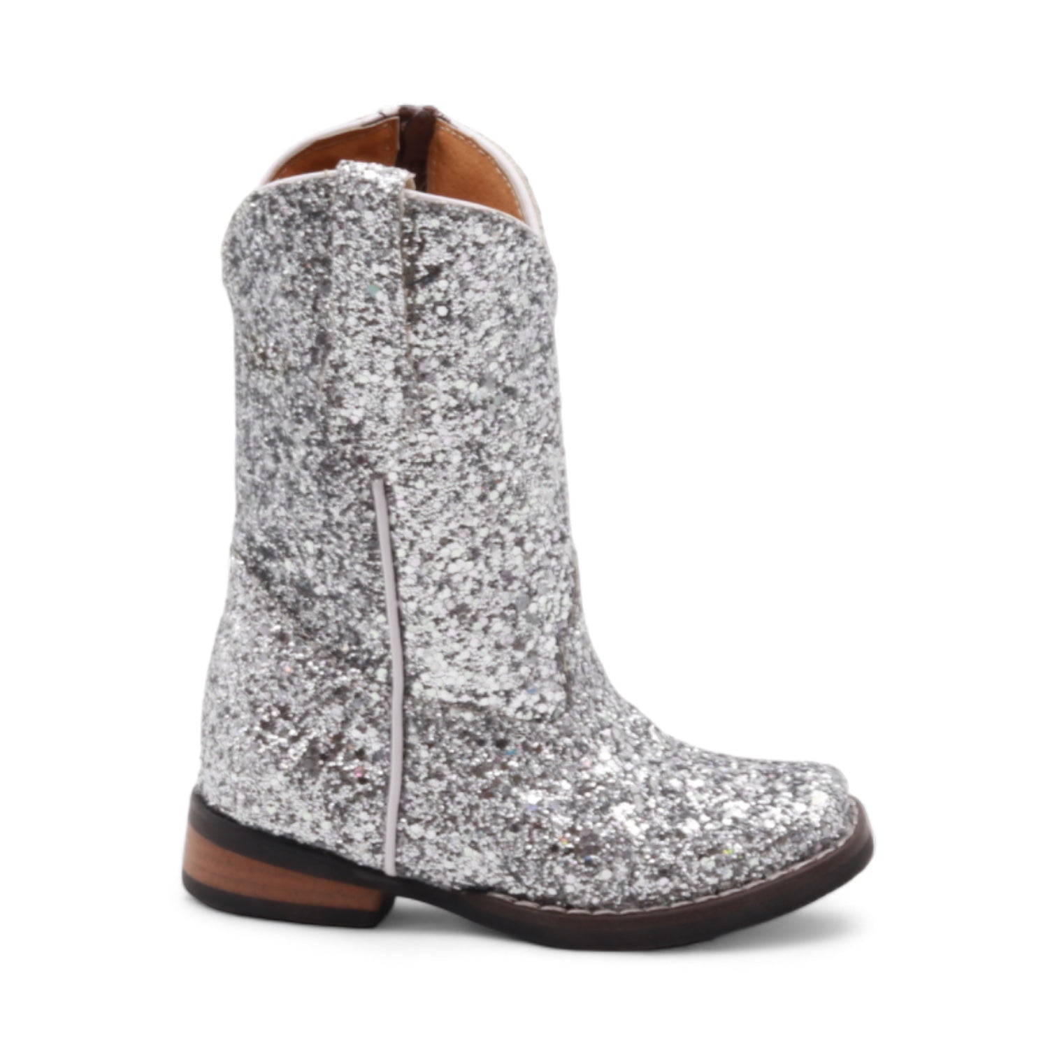 Annie Kids Silver Glitter Leather Boots