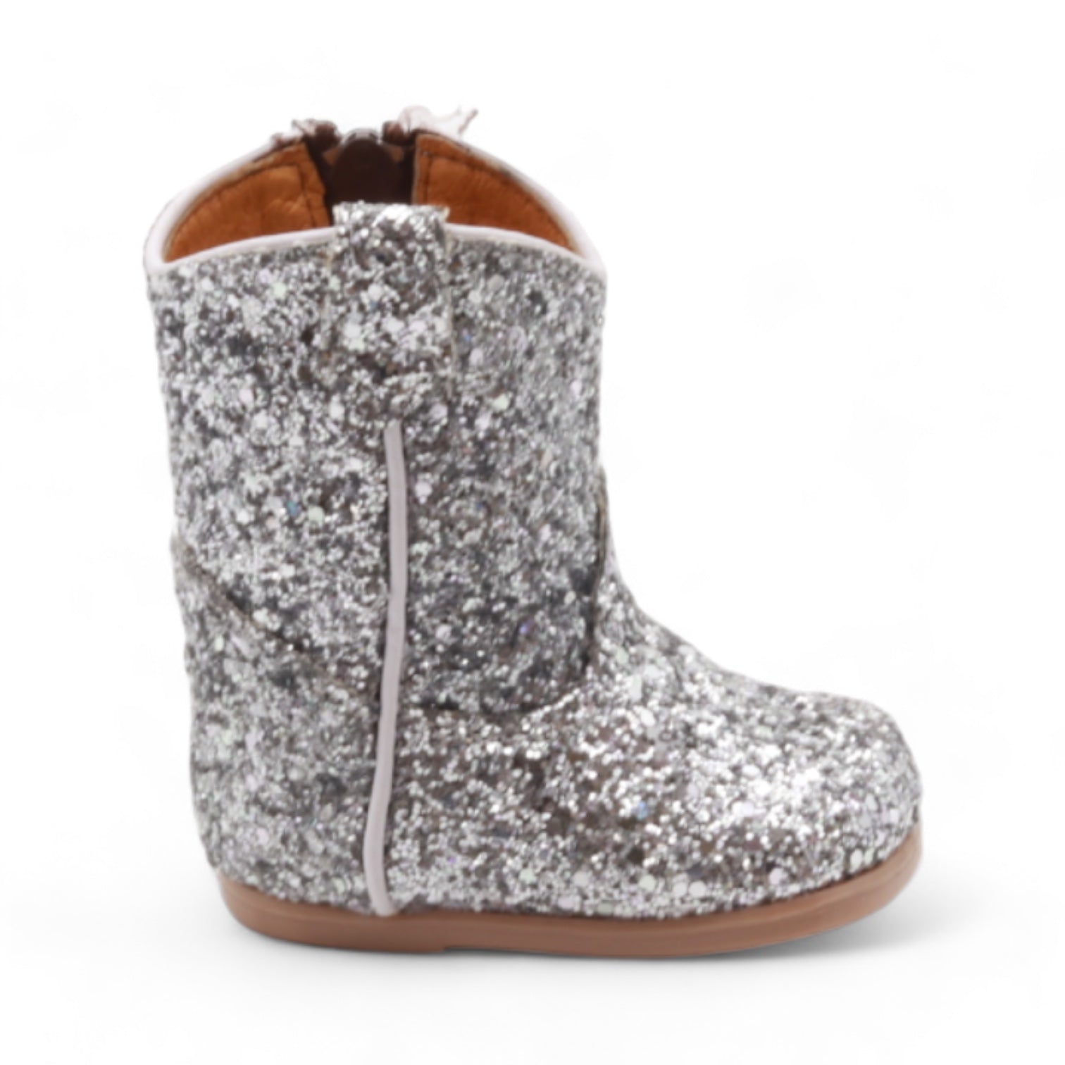 Annie Baby's Silver Glitter Leather Boots