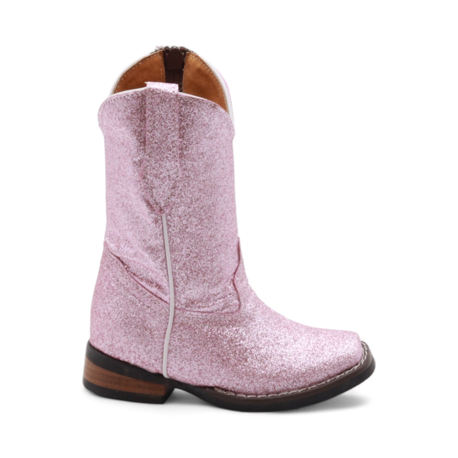 Annie Kids Pink Glitter Leather Boots
