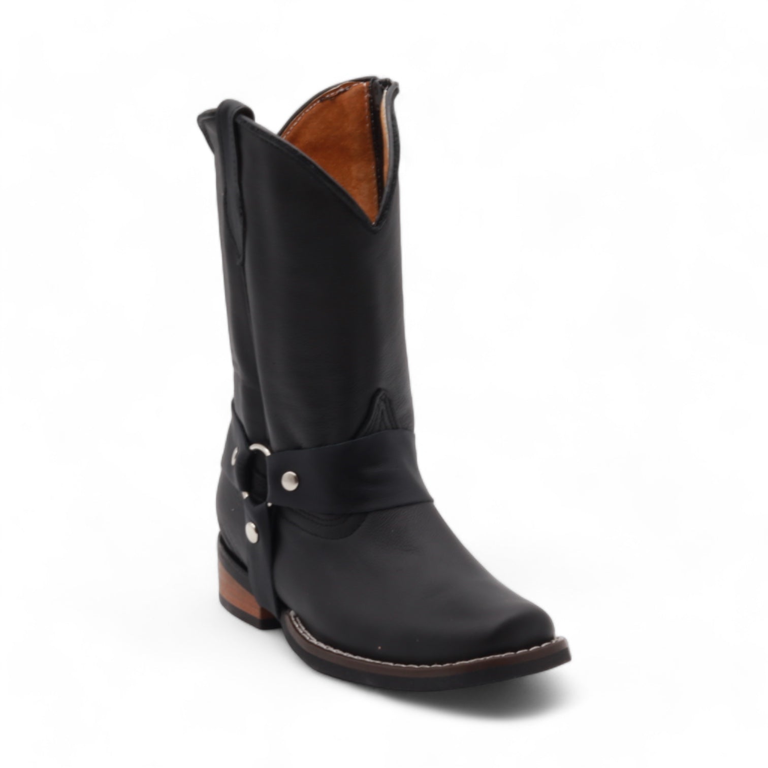 Bennett Juniors Black Leather Boots