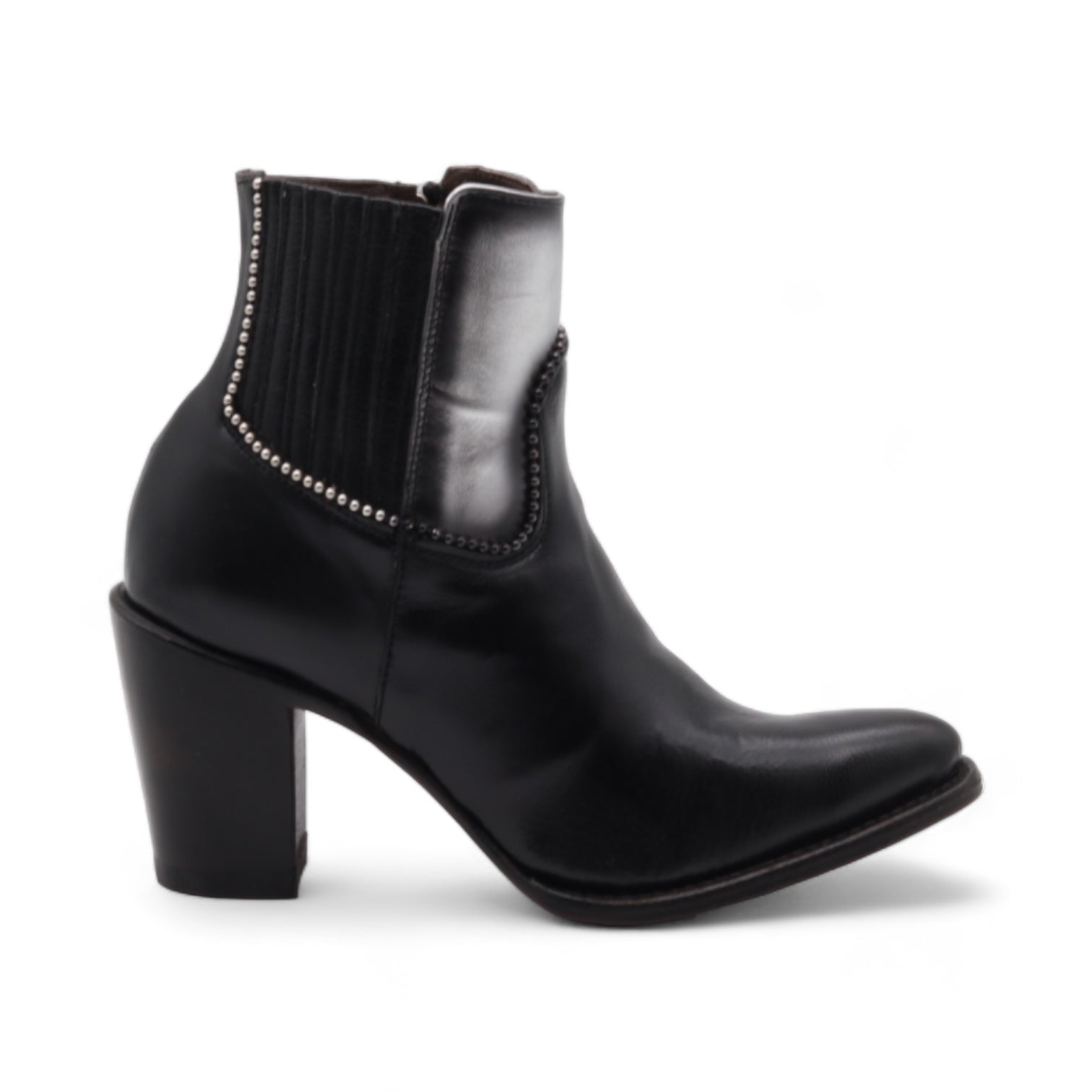 Emily Women's Black Leather Short Boots
