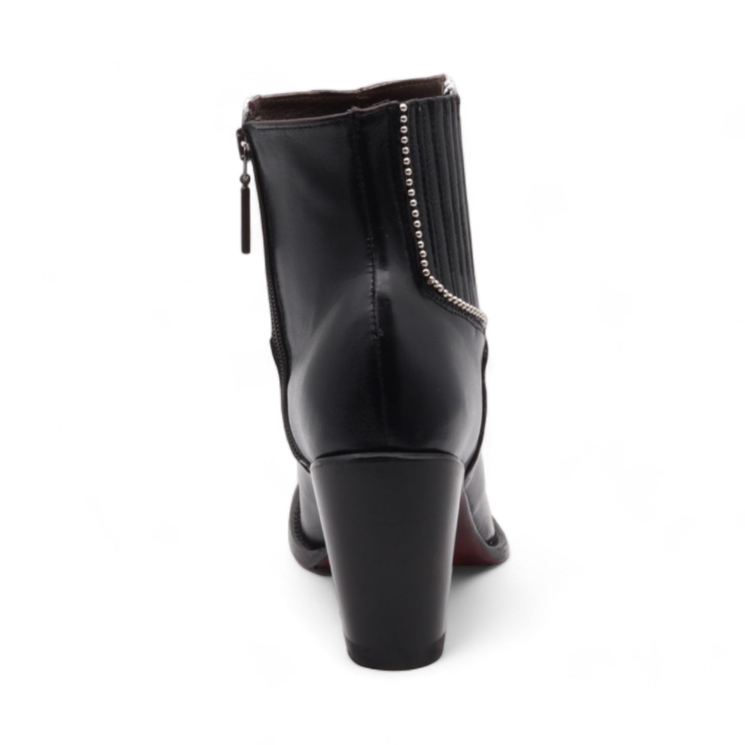 Emily Women's Black Leather Short Boots