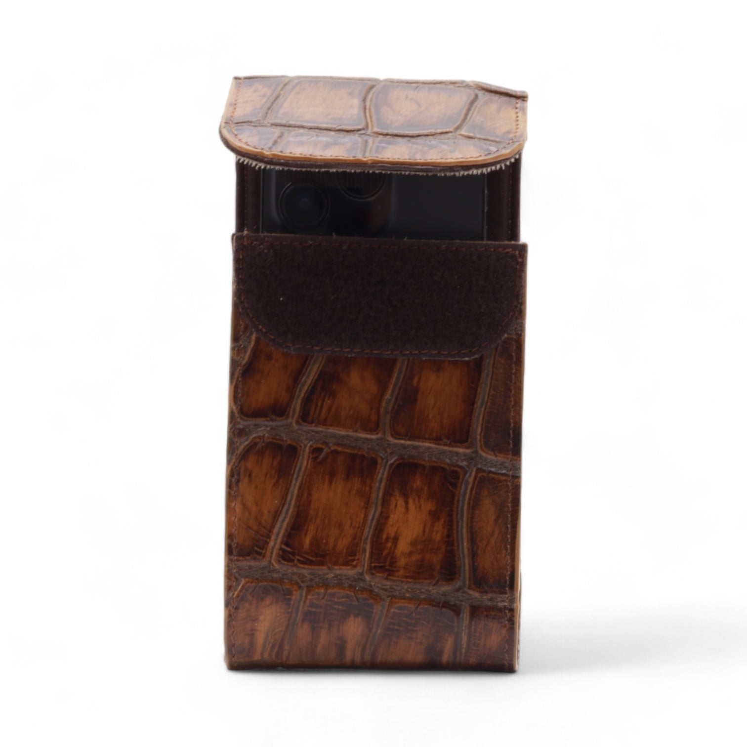 Montana Brown Alligator Print Leather Phone Case