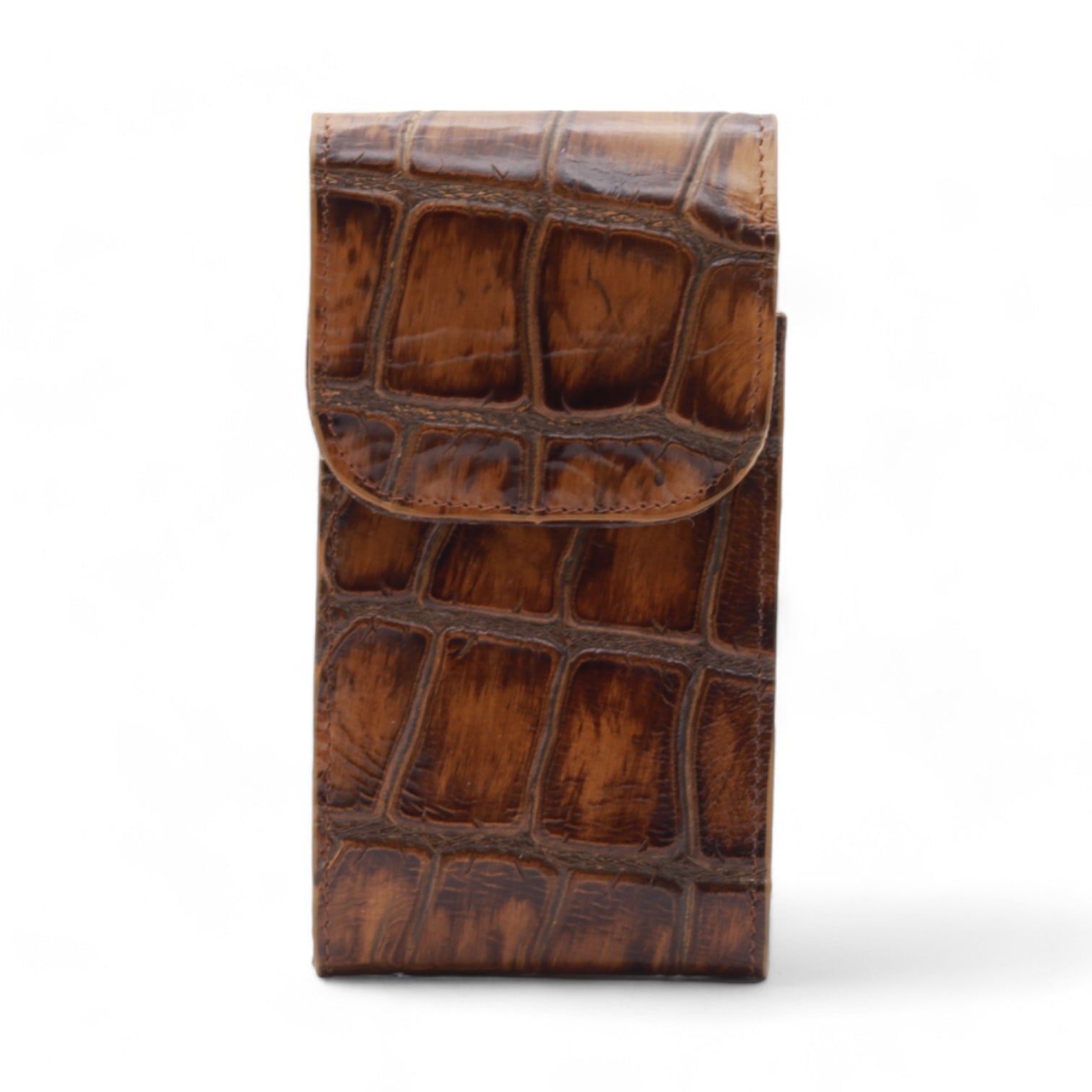 Montana Brown Alligator Print Leather Phone Case