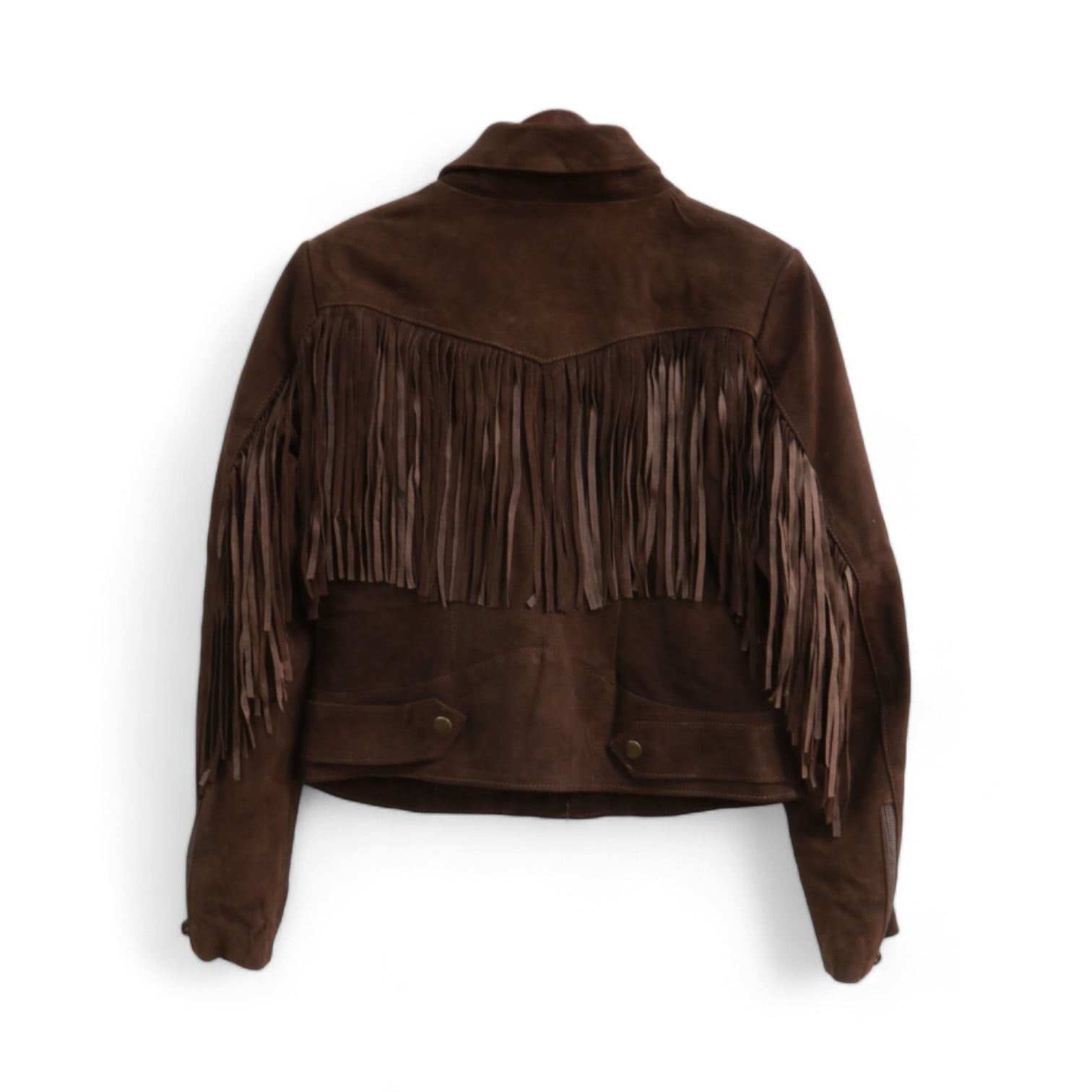 Giulia Women's Brown Leather Jacket with Fringes