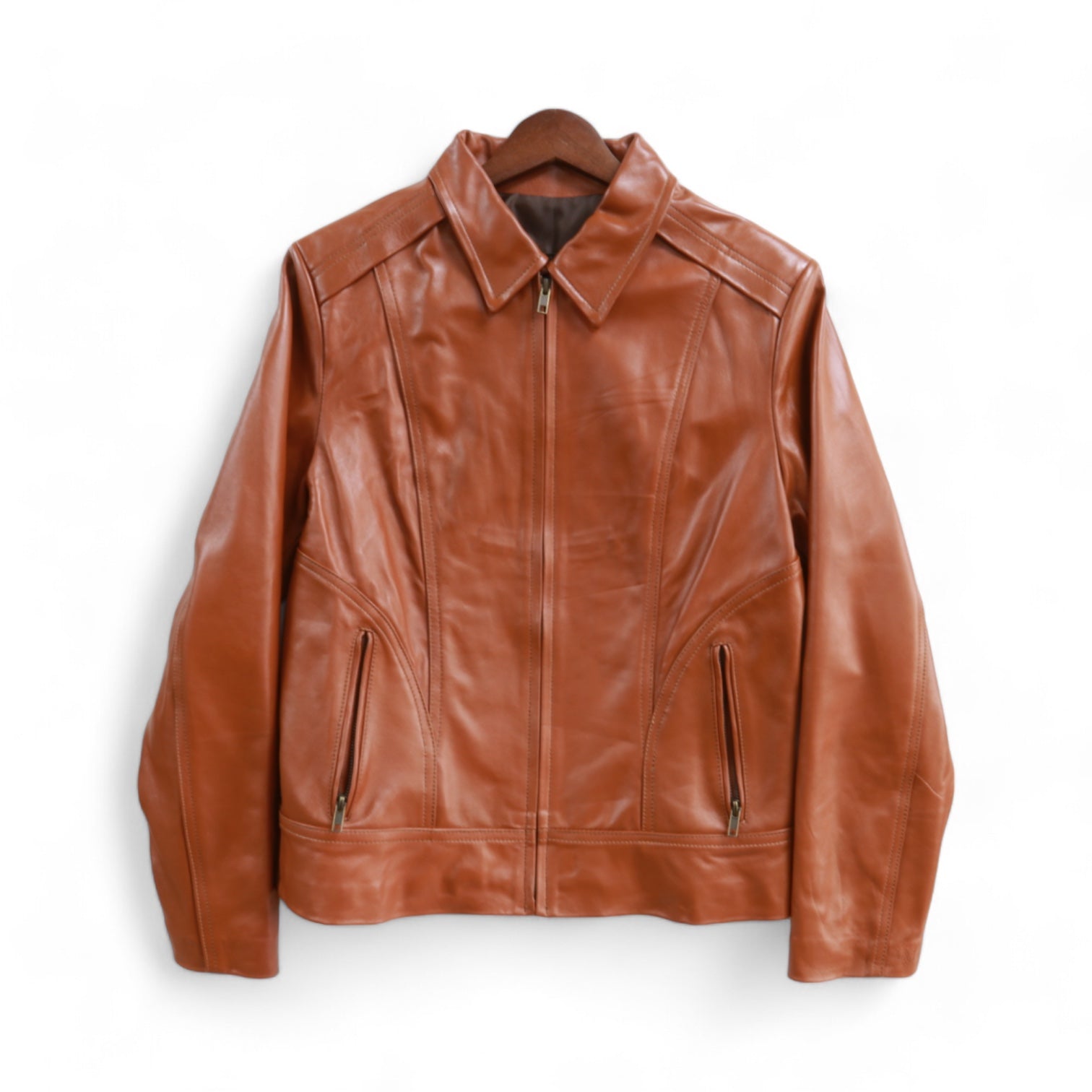 Beatrice Women's Camel Leather Jacket