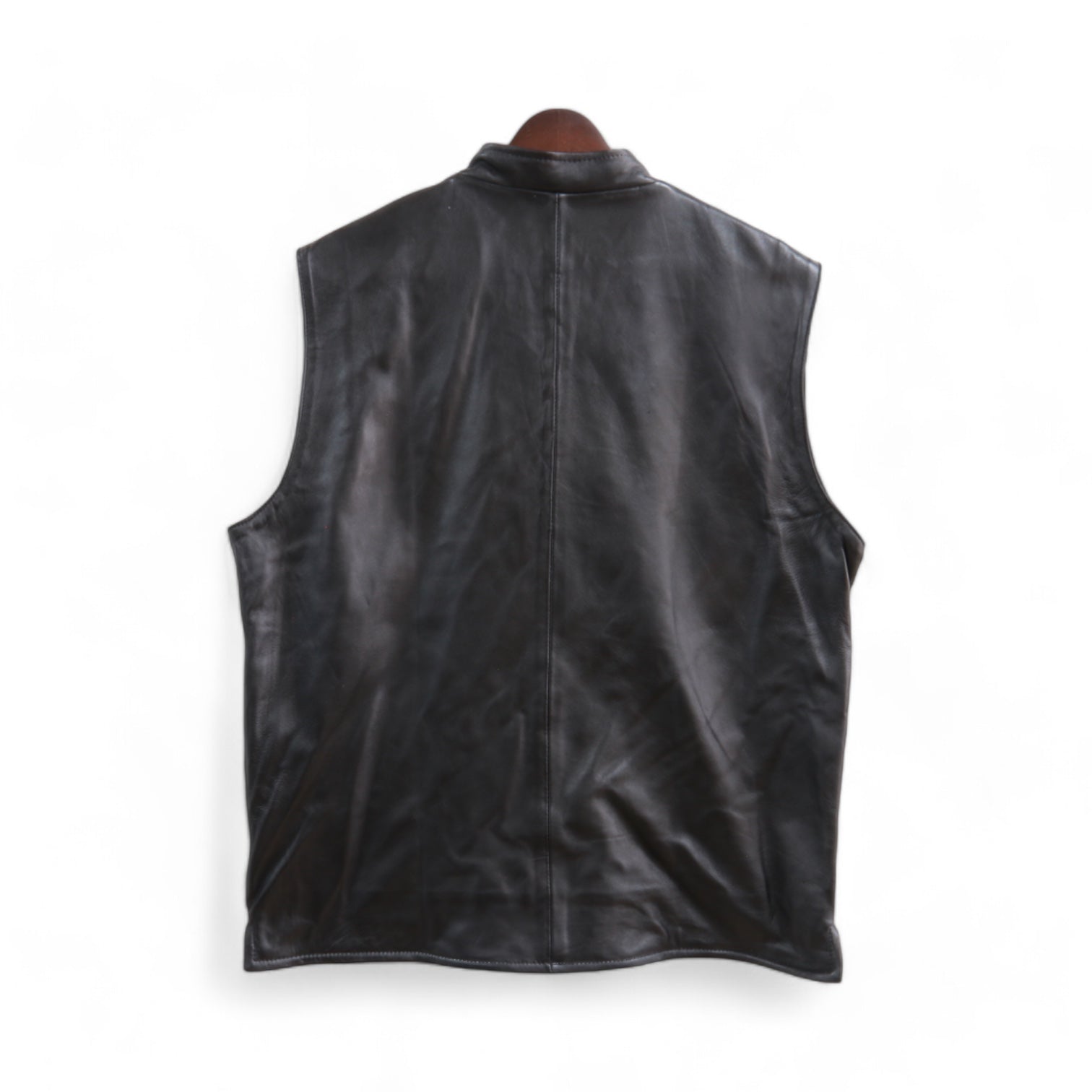 Edgar Men's Black Leather Vest