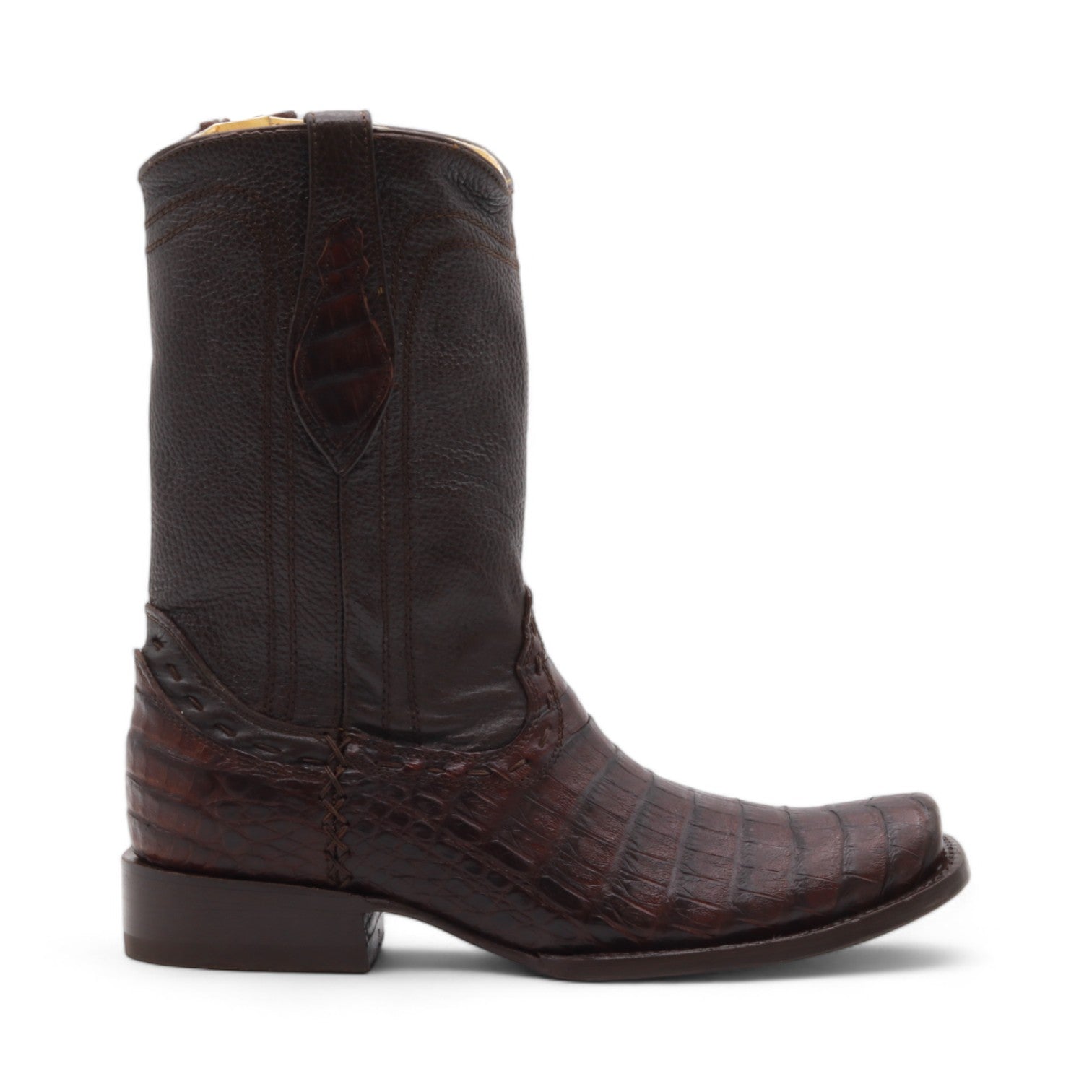 Aleron Men's Brown Croc Belly Exotic Leather Boots