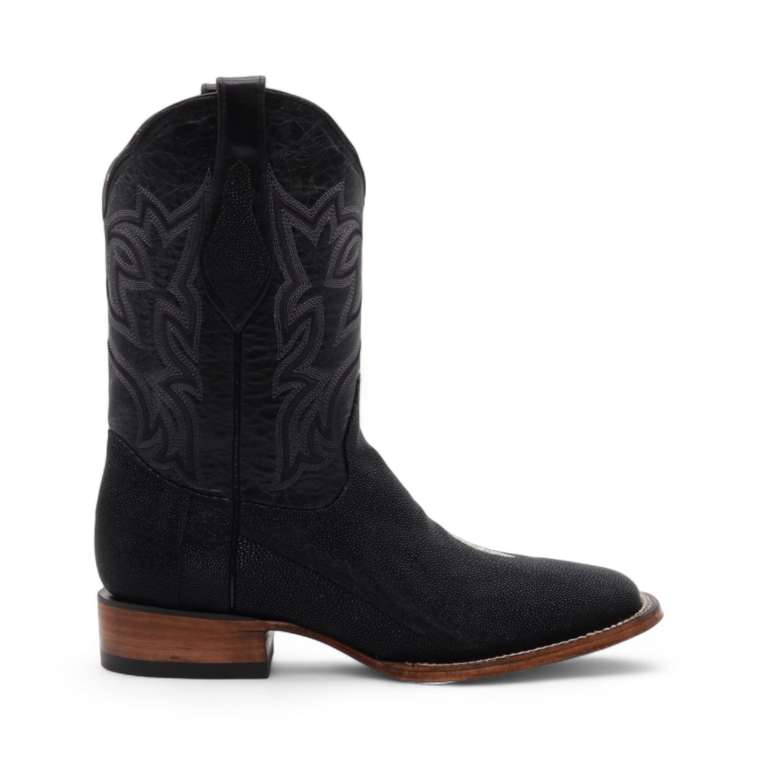 Naveen Men's Black Stingray Exotic Leather Boots