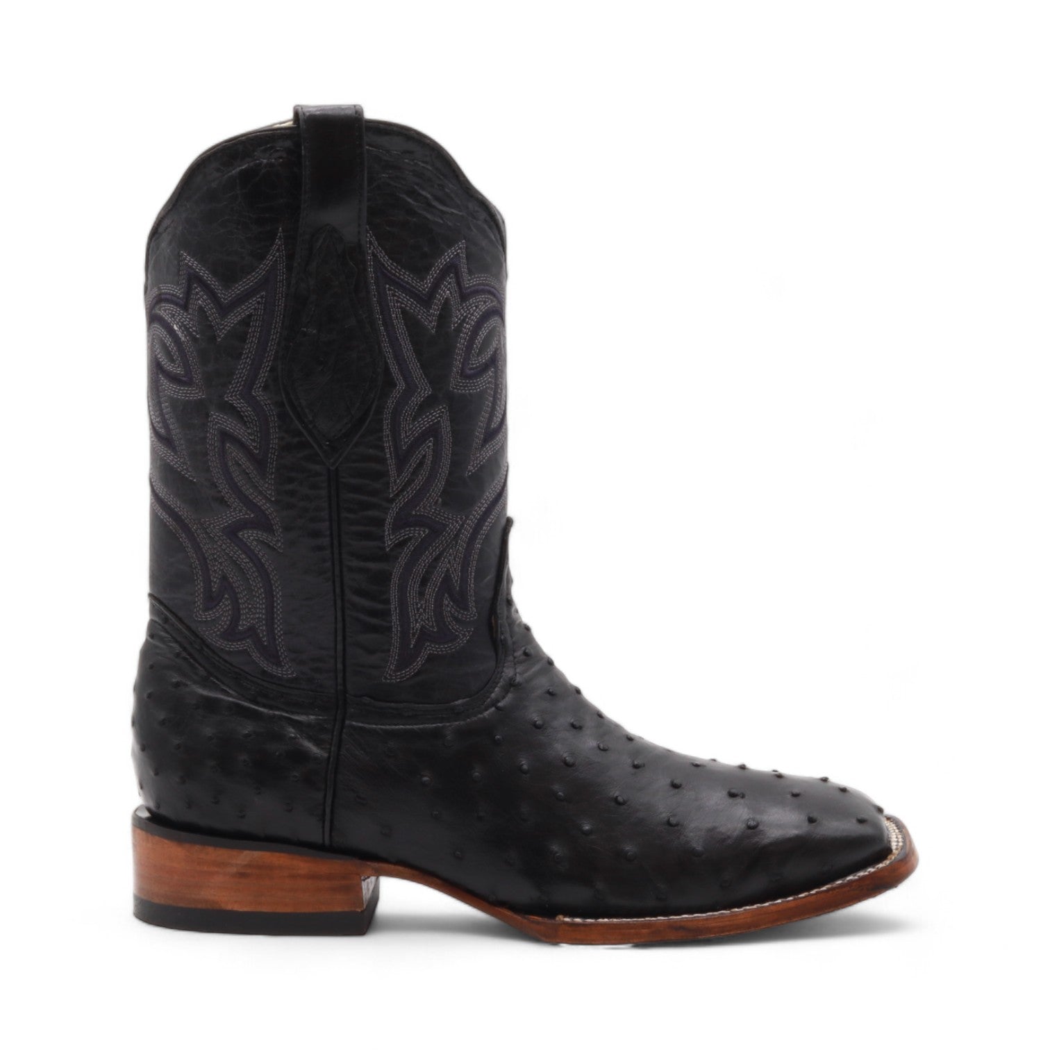 Tafari Men's Black Ostrich Exotic Leather Boots