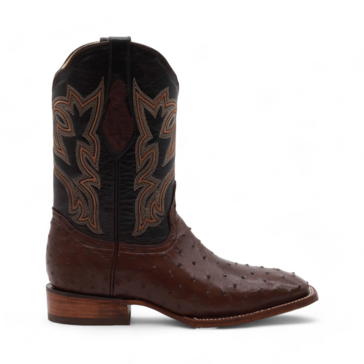 Tafari Men's Brown Ostrich Exotic Leather Boots