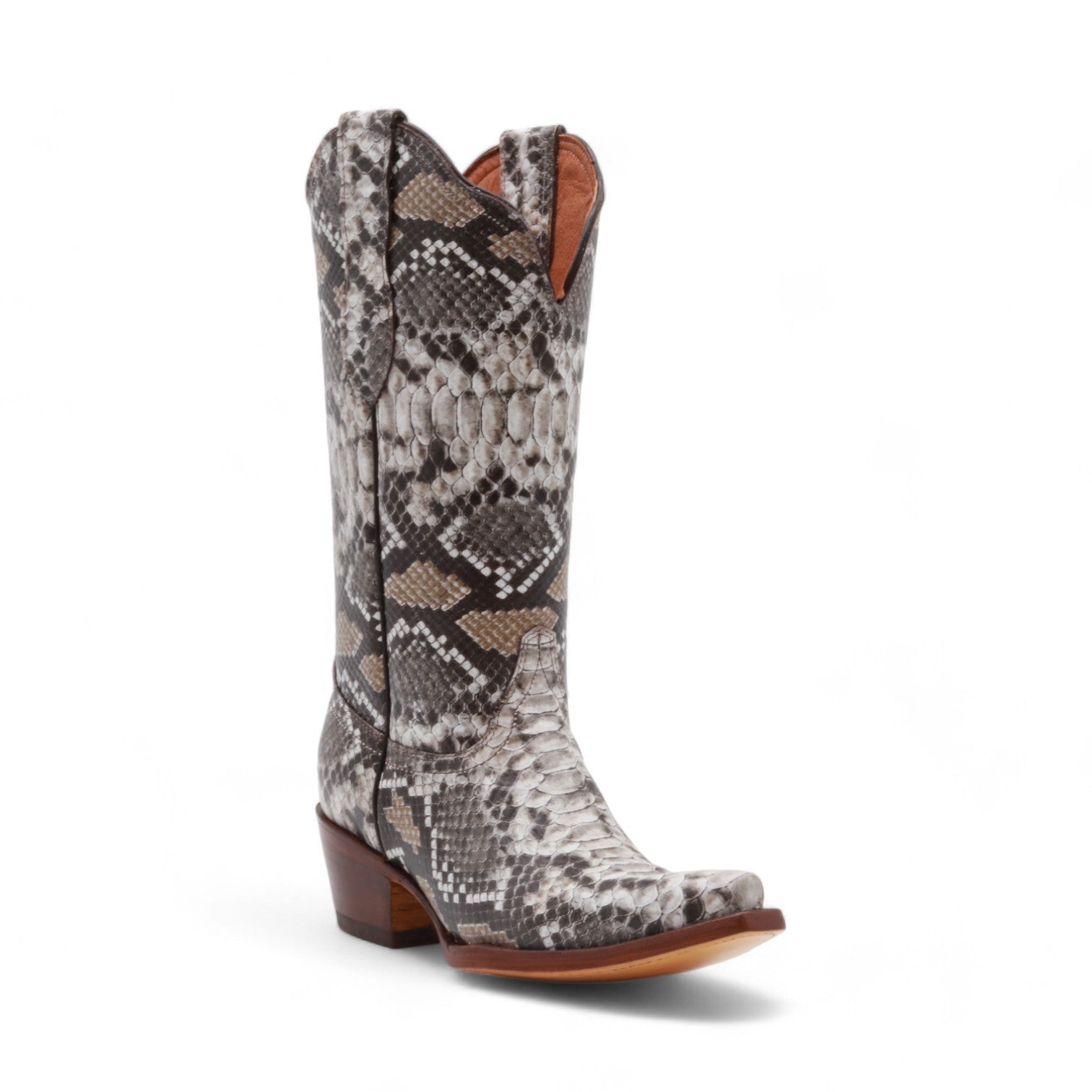 Lyra Women's Natural Snake Print Leather Boots
