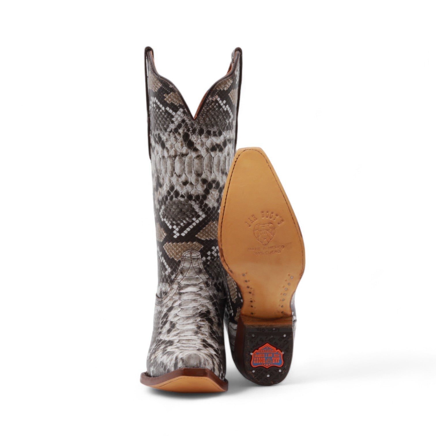 Lyra Women's Natural Snake Print Leather Boots