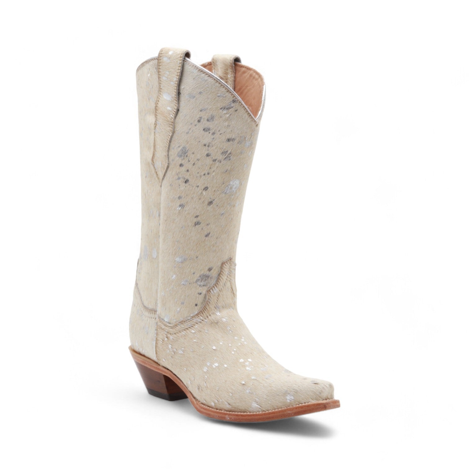 Alessa Women's White Hair Leather Boots