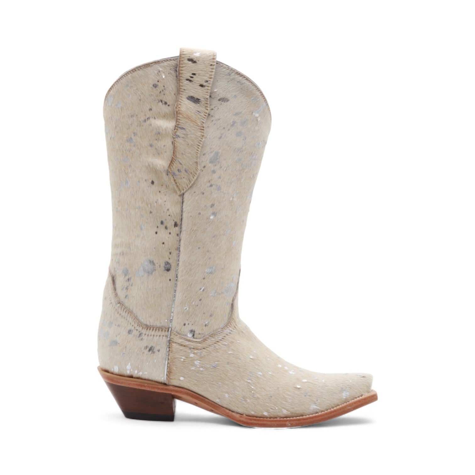 Alessa Women's White Hair Leather Boots