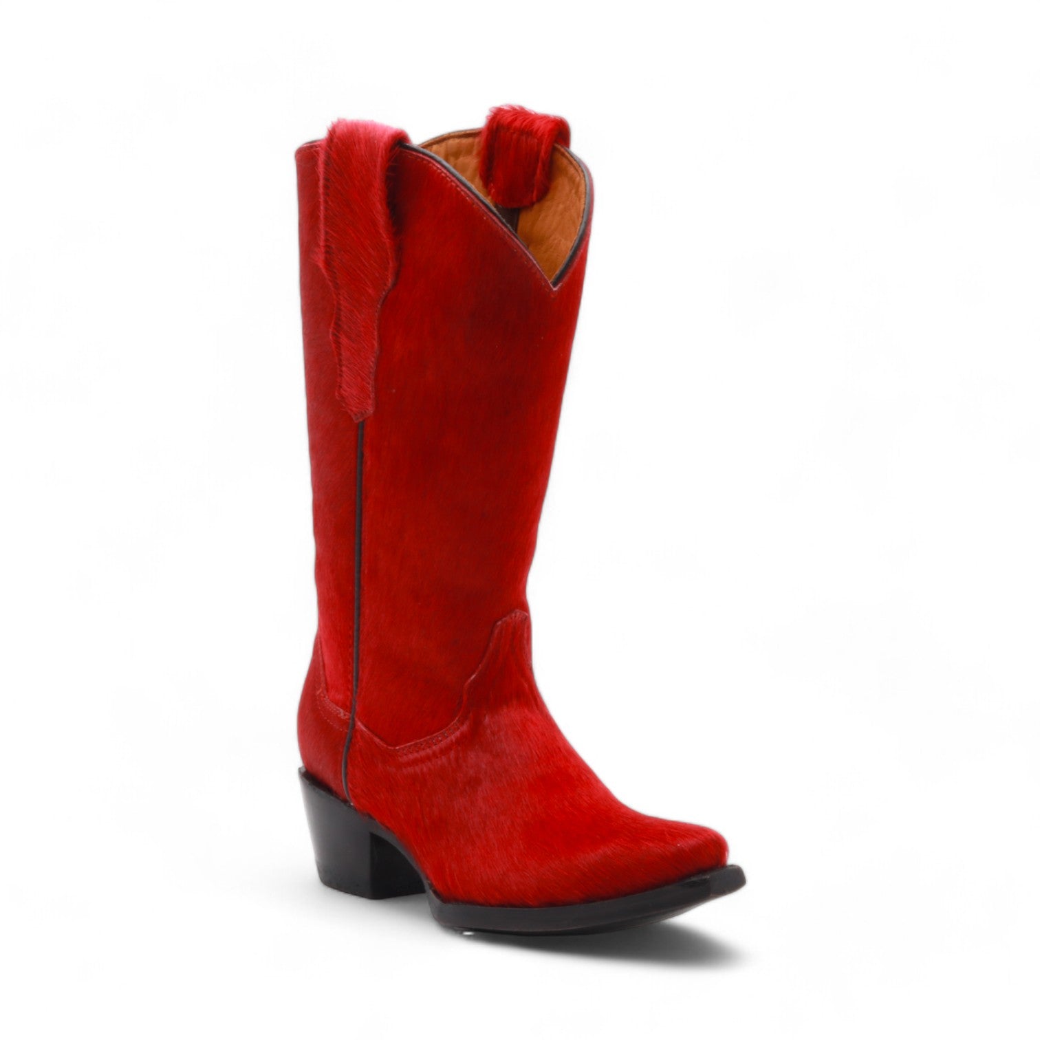 Alessa Women's Red Hair Leather Boots
