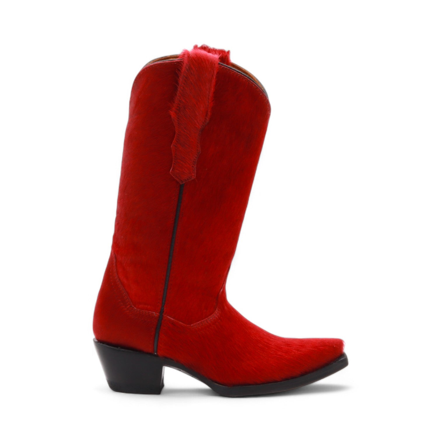 Alessa Women's Red Hair Leather Boots