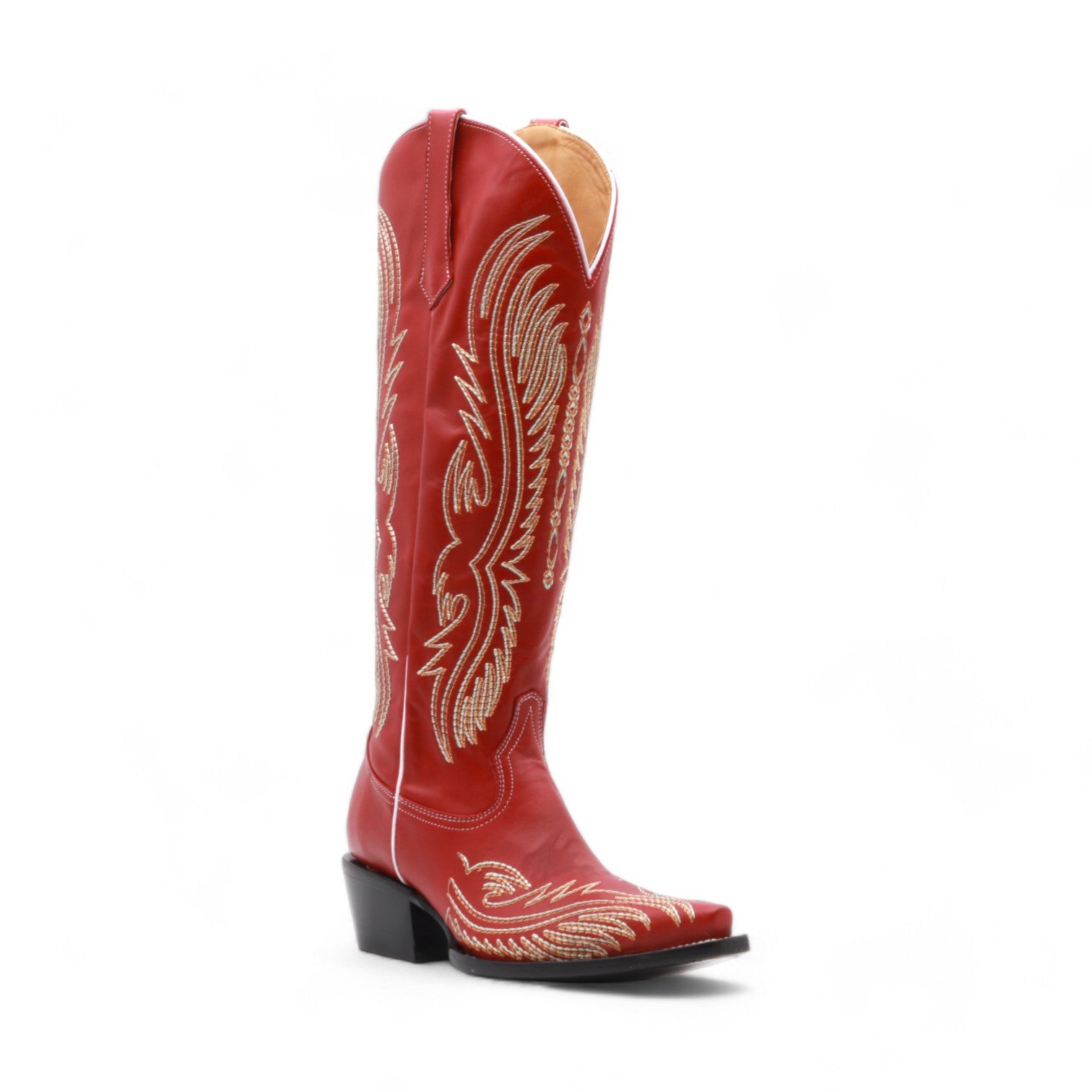 Napalina Women's Red Leather Boots