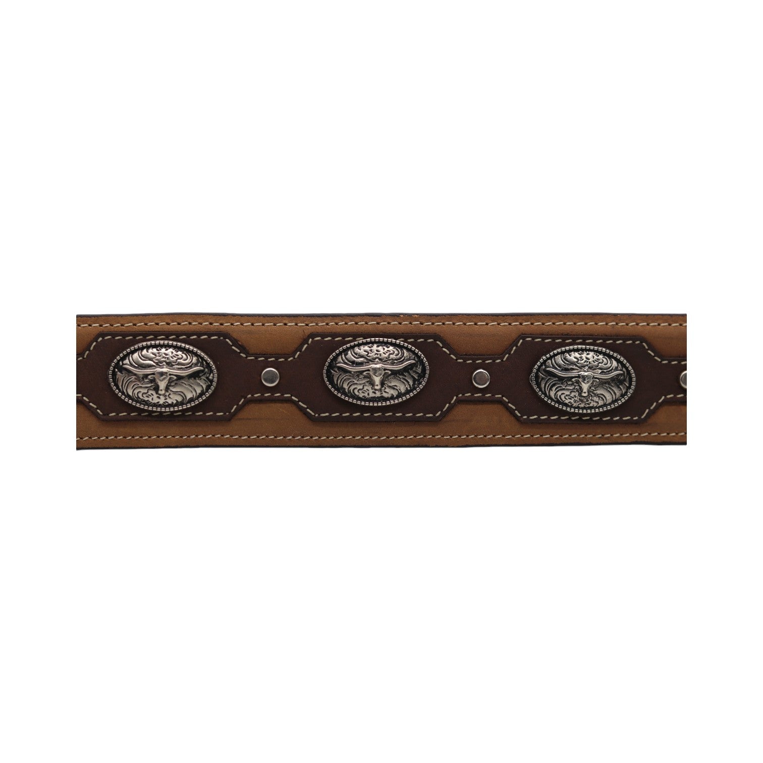 Longhorn Brown Leather Belt
