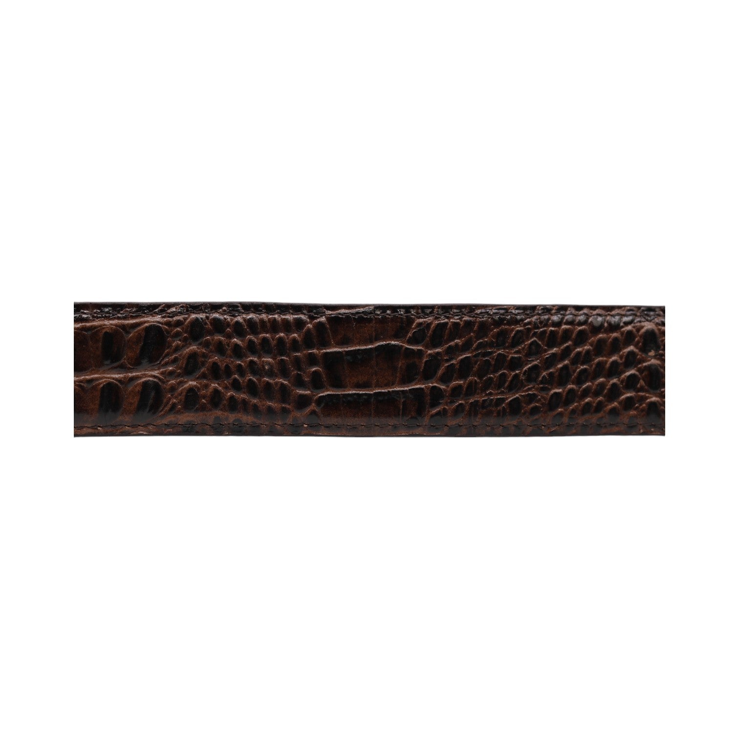 Illinois Brown Crocodile Print Leather Belt