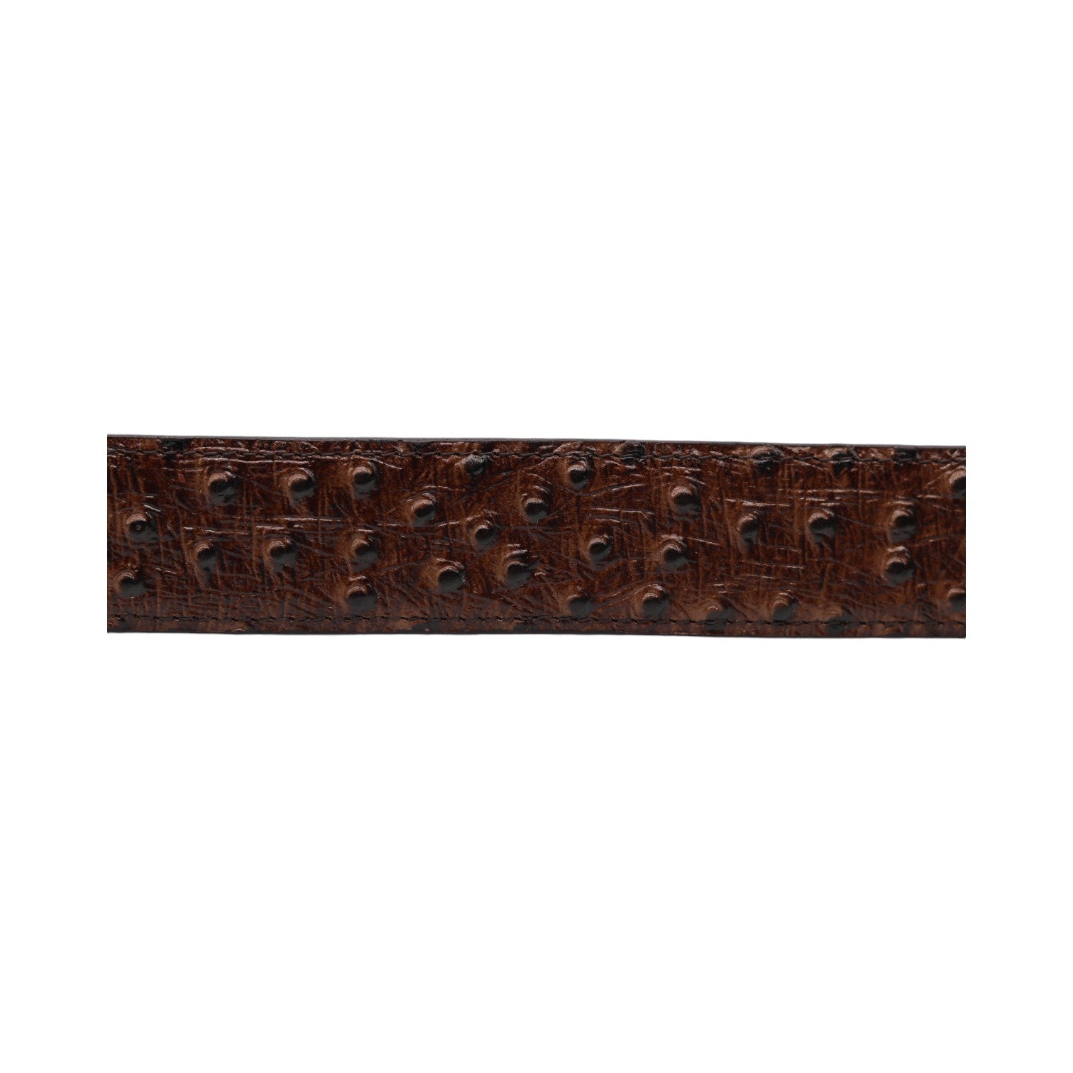 Vermont Brown Ostrich Print Leather Belt