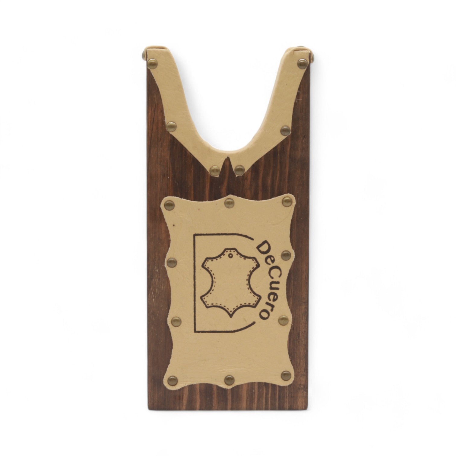 DeCuero's Pine Wood & Beige Leather Boot Jack
