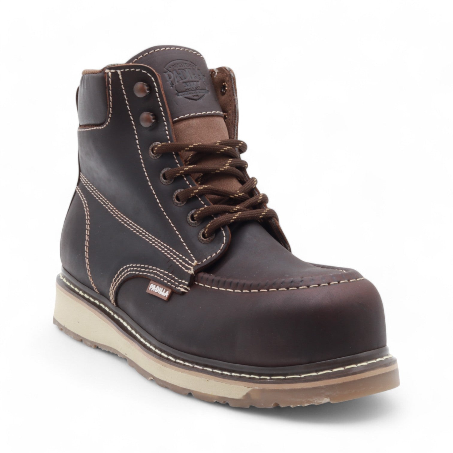 Antoa Cocoa Brown Leather Composite Safety Toe Short Boots