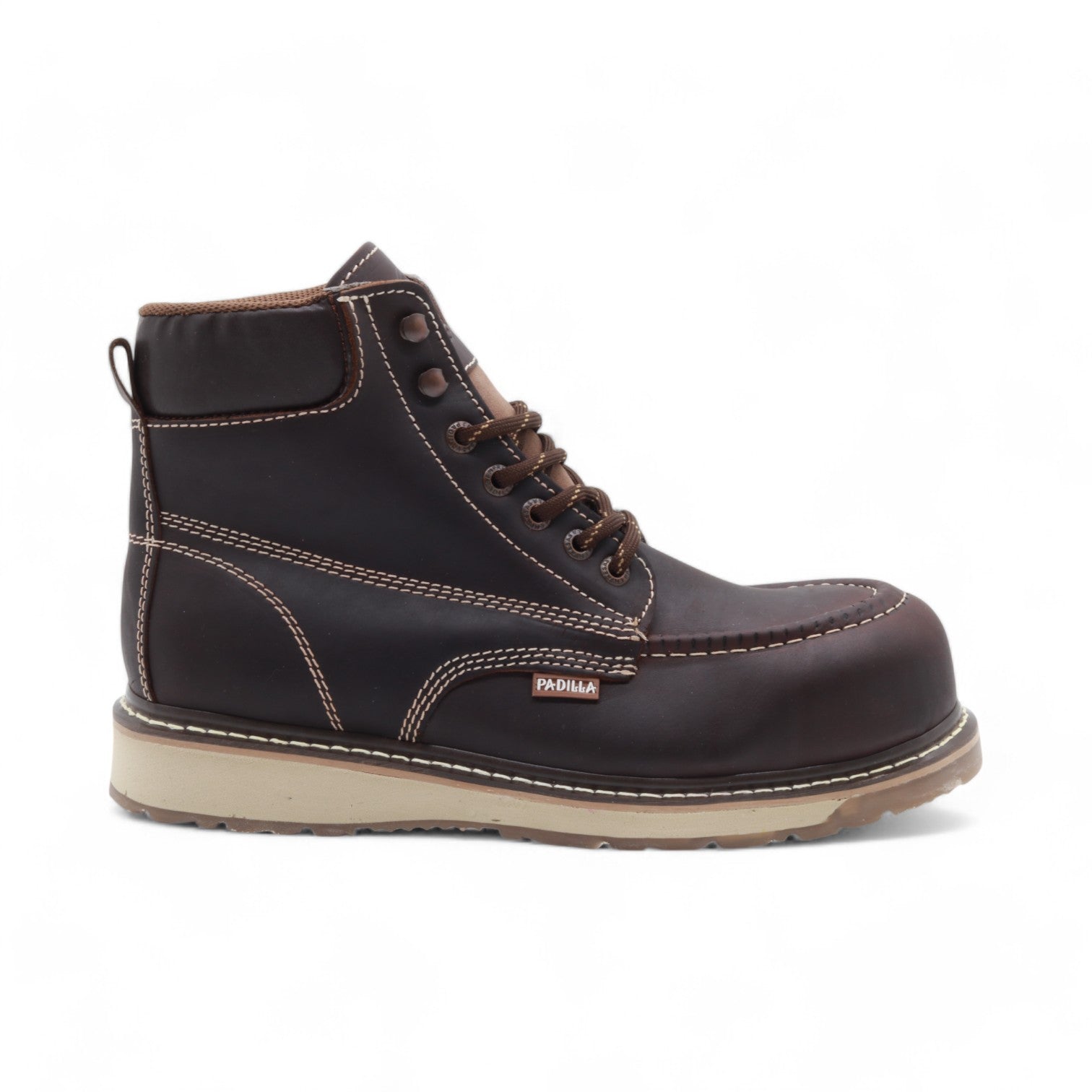 Antoa Cocoa Brown Leather Composite Safety Toe Short Boots