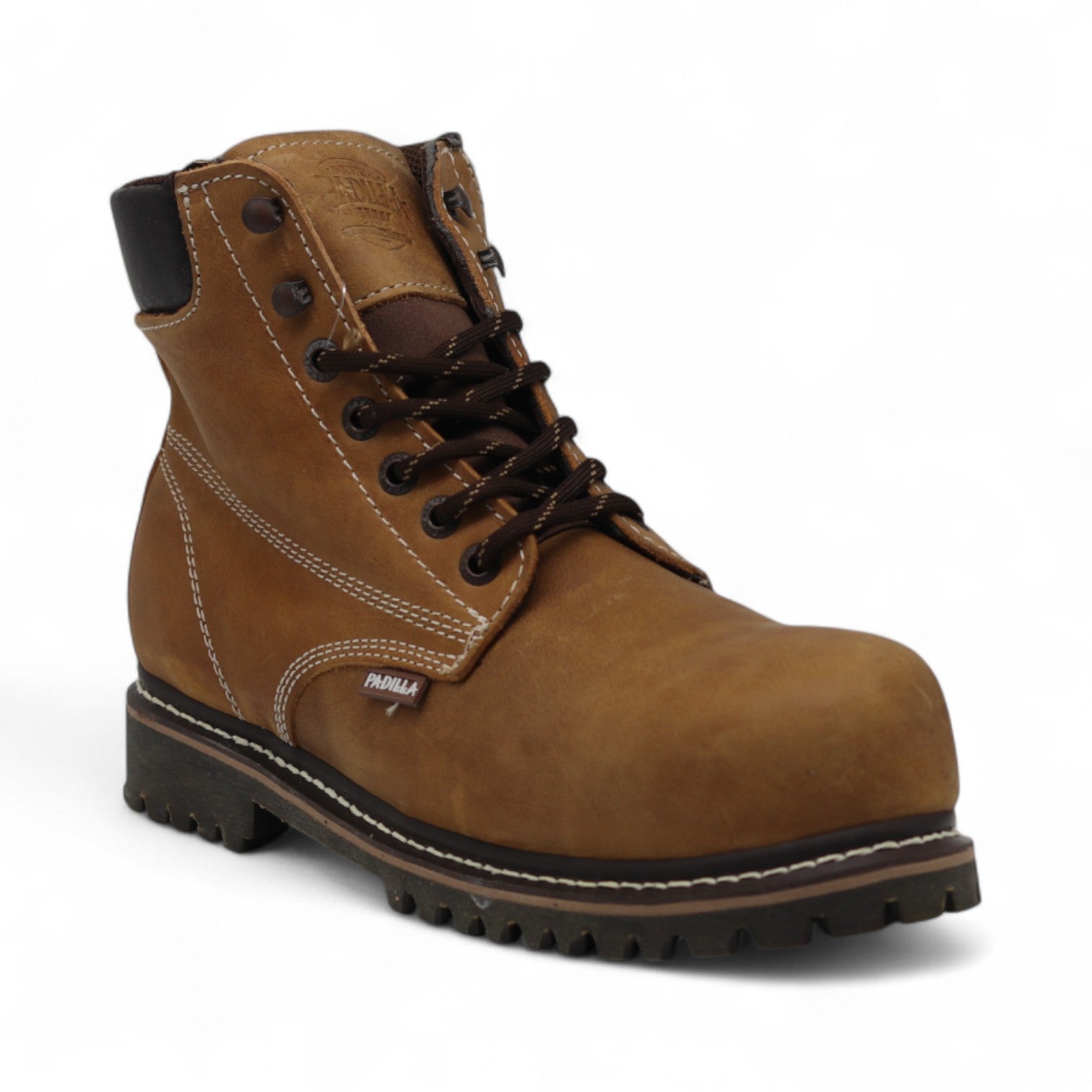 Pine Ocher Leather Composite Safety Toe Short Boots