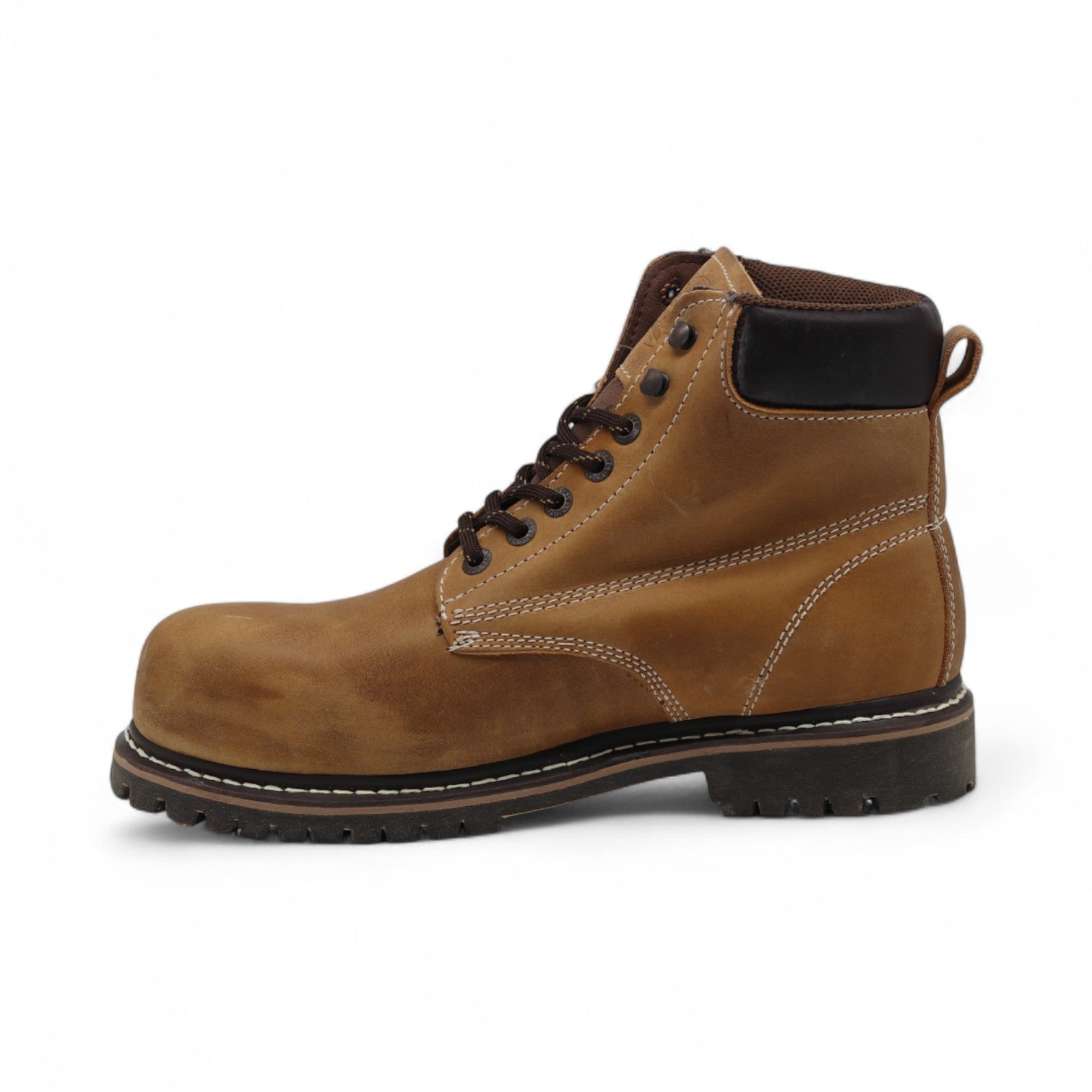 Pine Ocher Leather Composite Safety Toe Short Boots