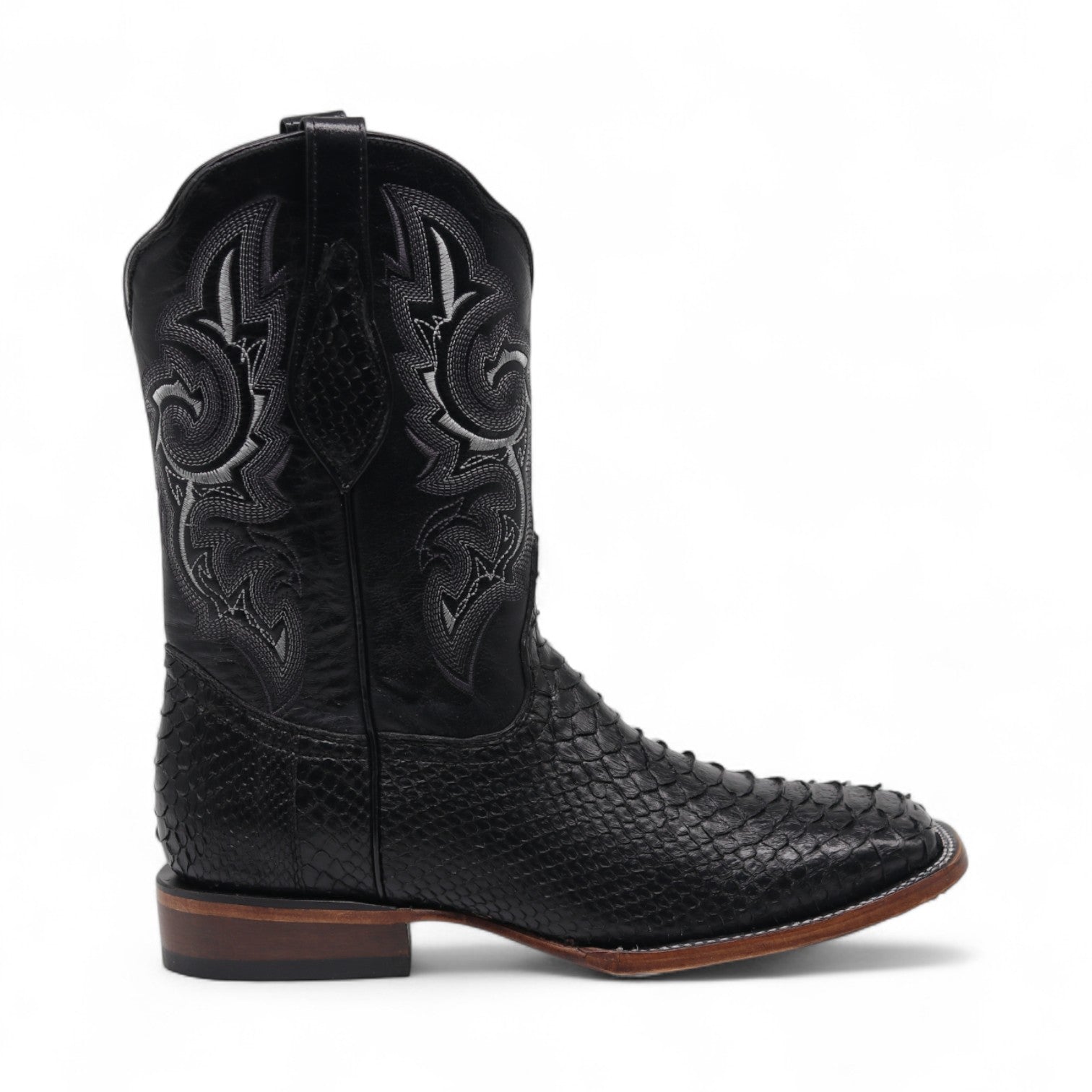 Rocco Men's Black Python Exotic Leather Boots