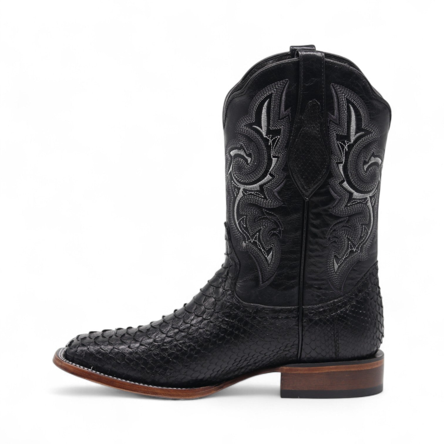 Rocco Men's Black Python Exotic Leather Boots