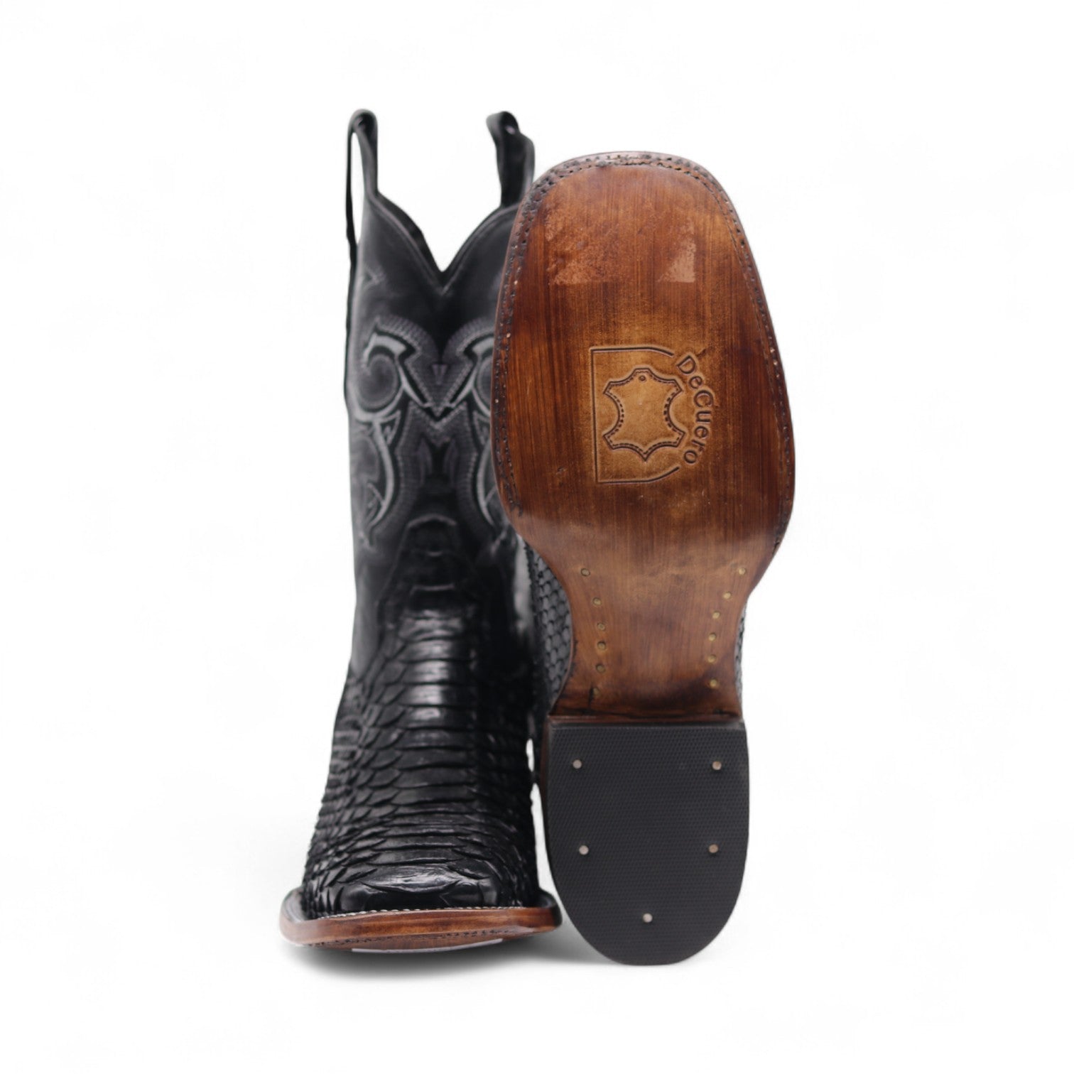 Rocco Men's Black Python Exotic Leather Boots