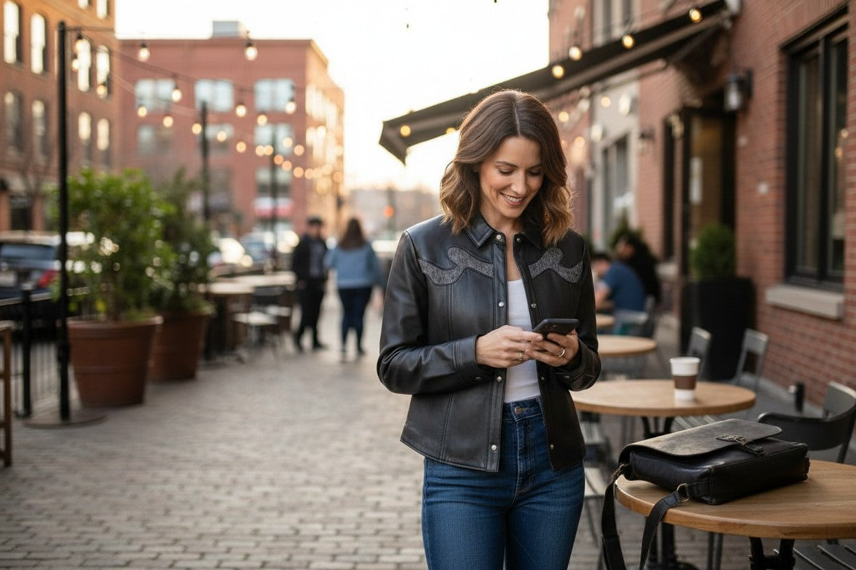 Serena Women's Black Leather Jacket