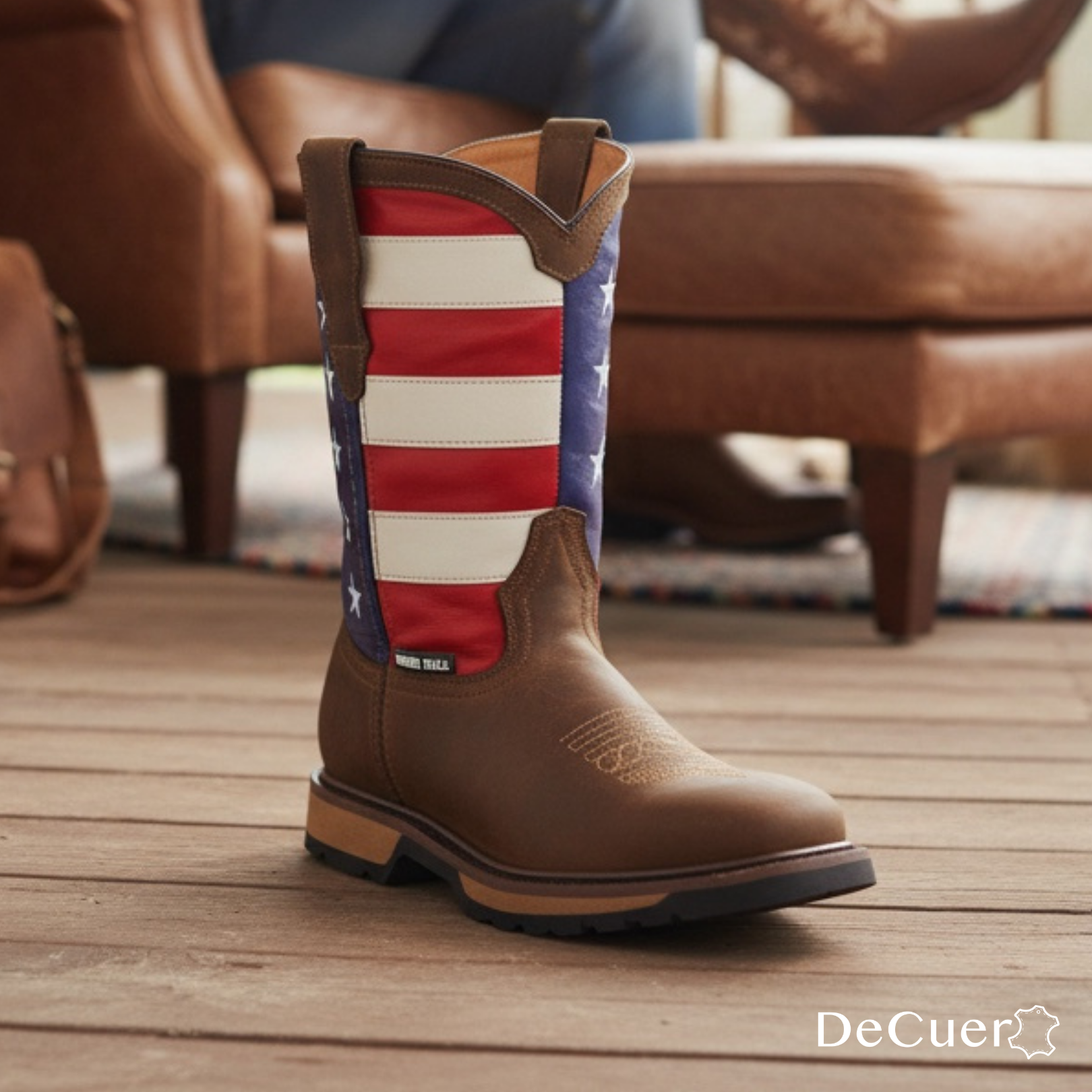 USA Men's Brown Leather Boots