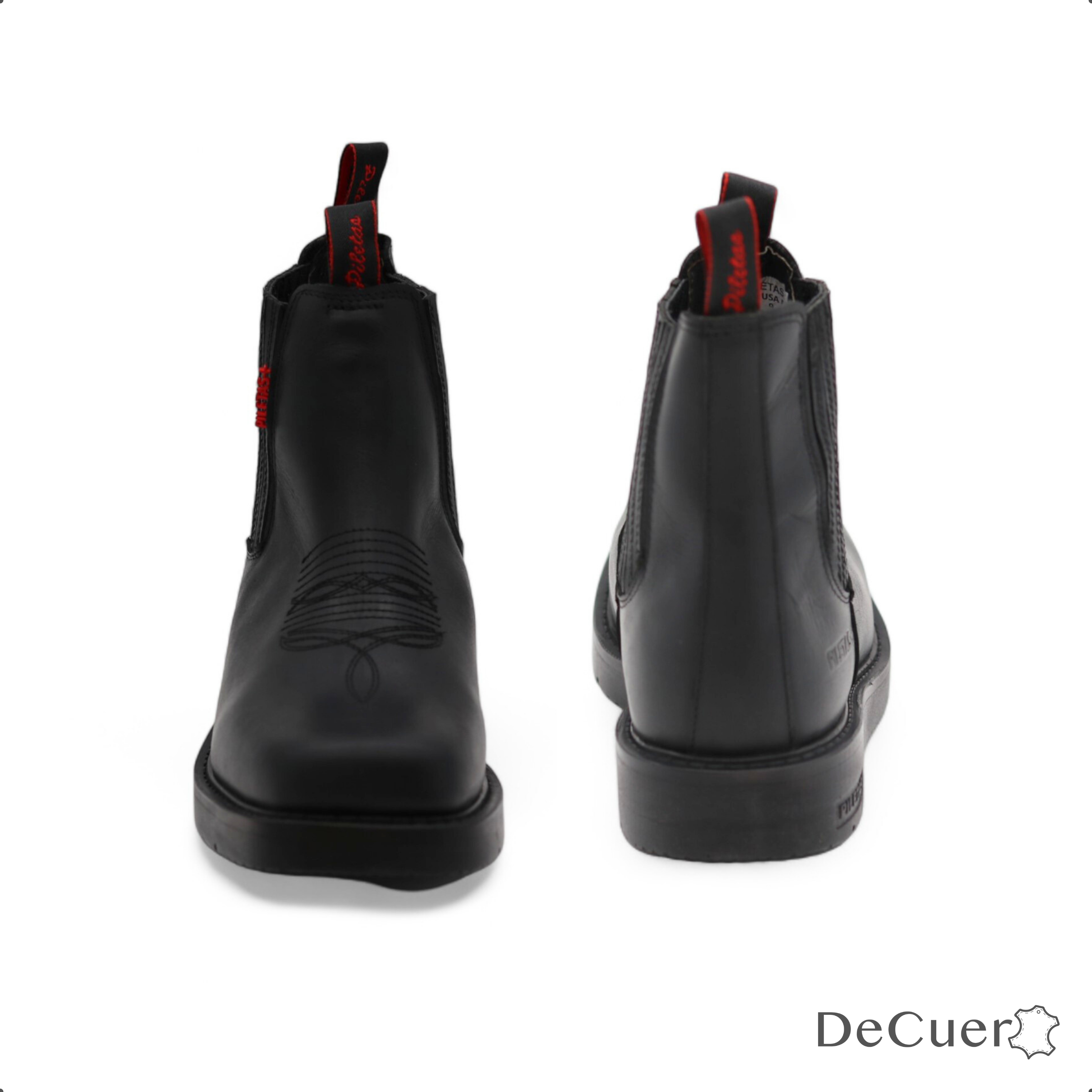 Cuatrero Men's Black Leather Short Boots