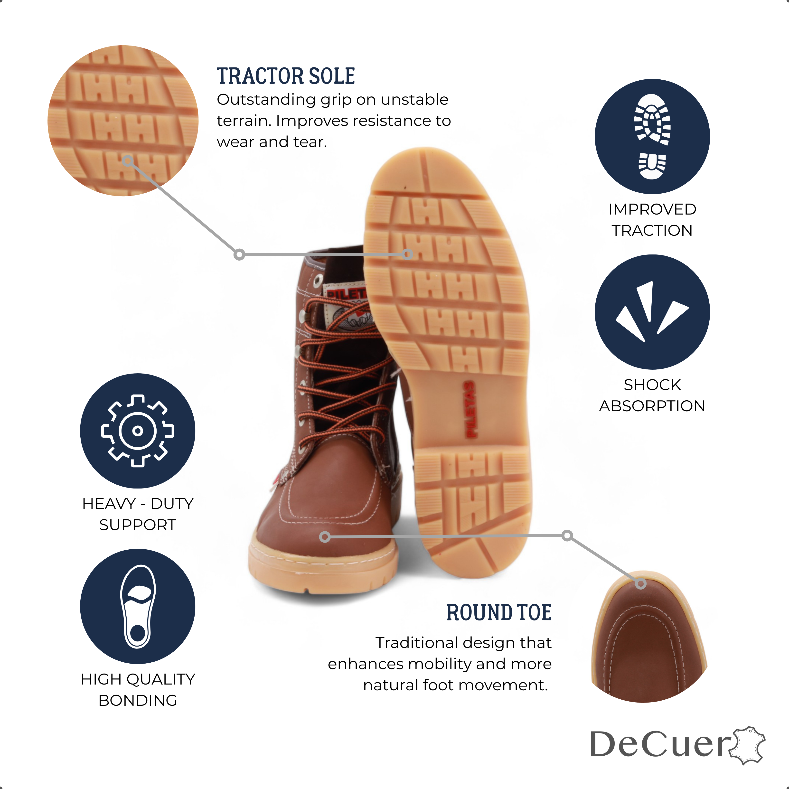 Tracker Men's Brown Leather Short Boots