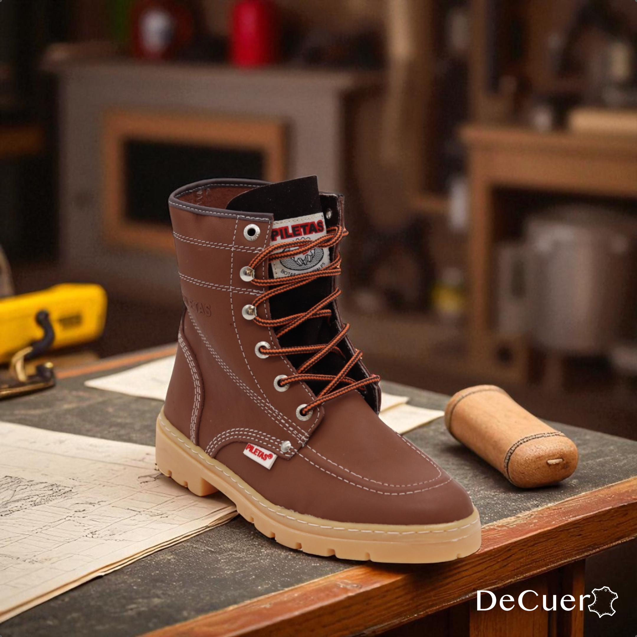 Tracker Men's Brown Leather Short Boots