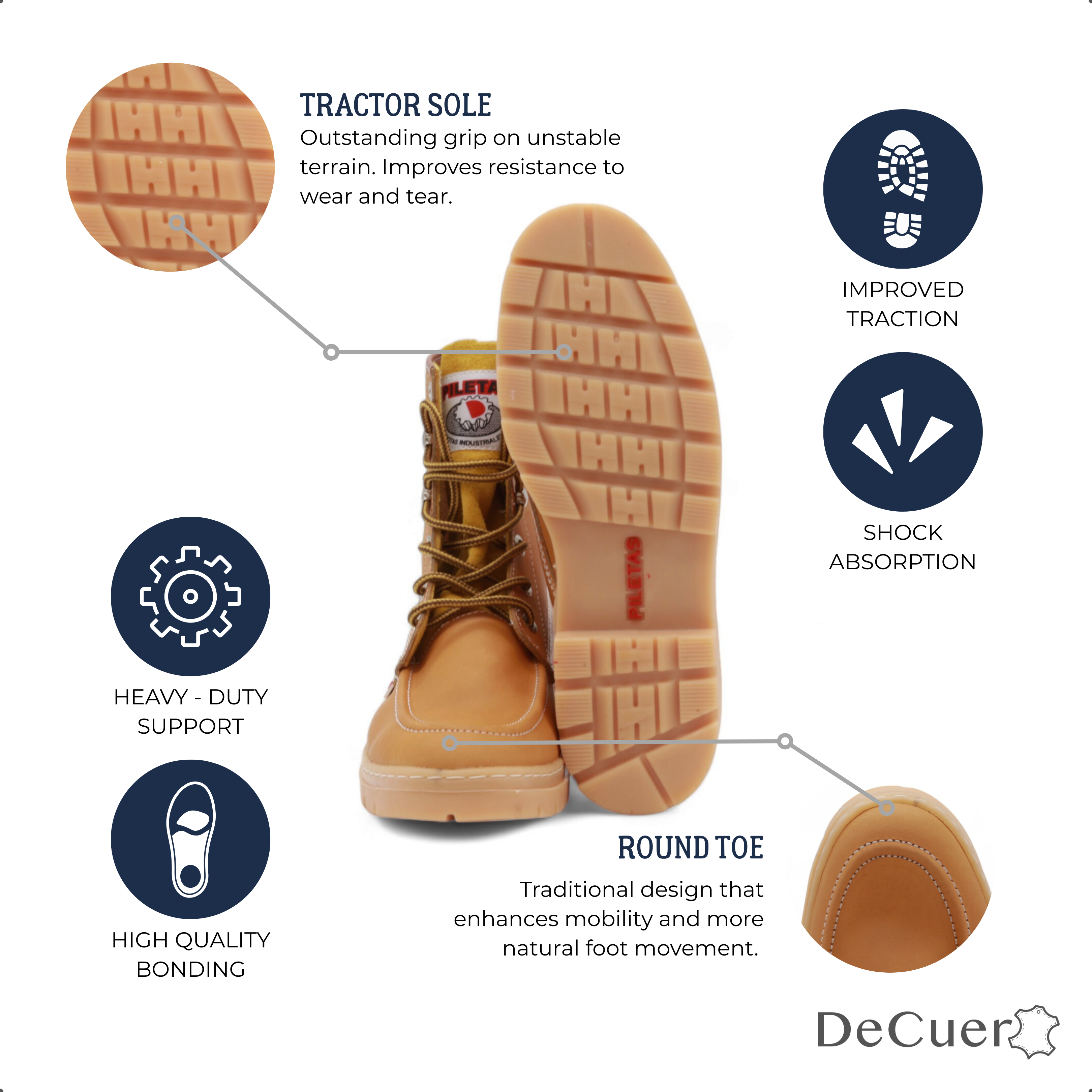 Tracker Men's Camel Leather Short Boots