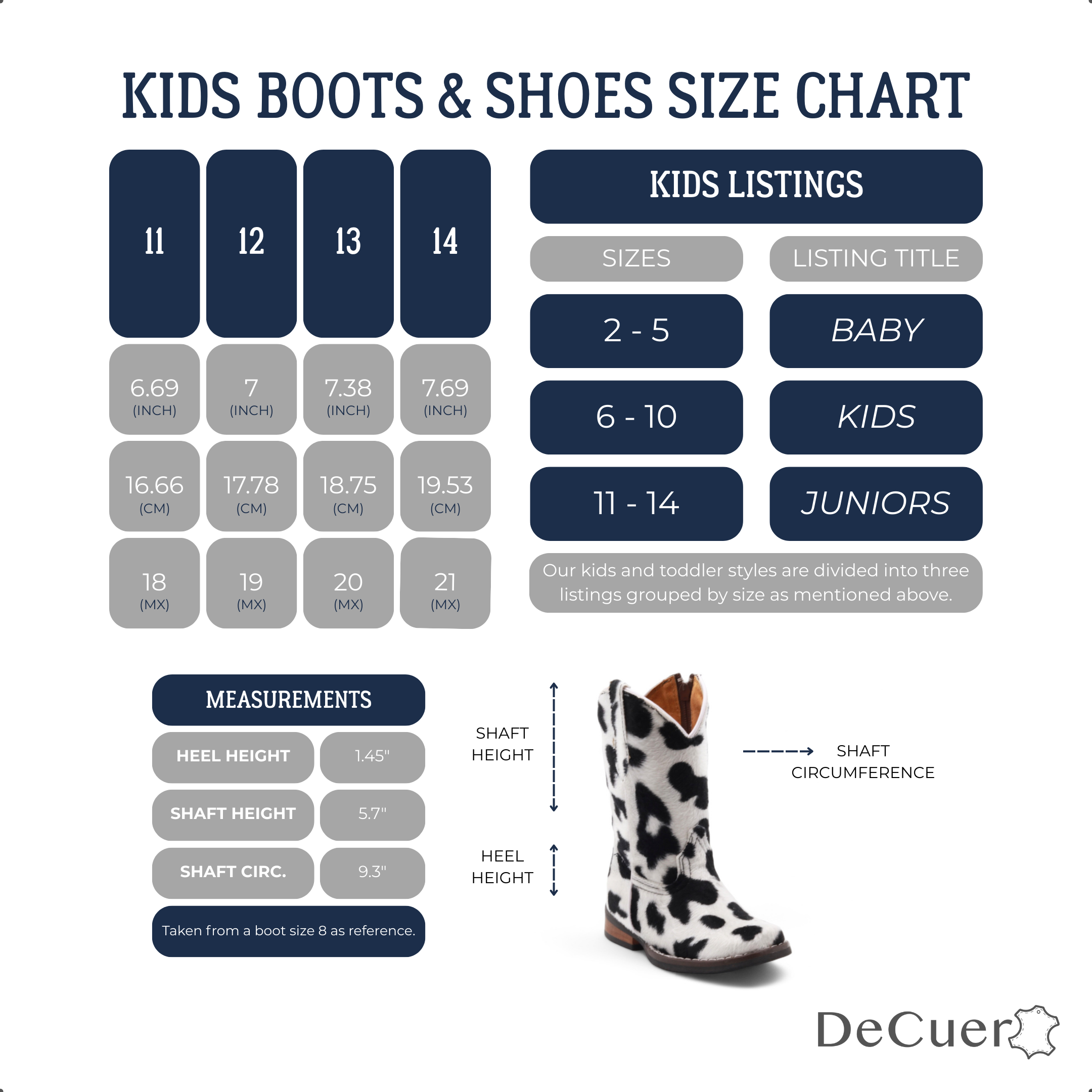 Beau Kids Cow Print Leather Boots
