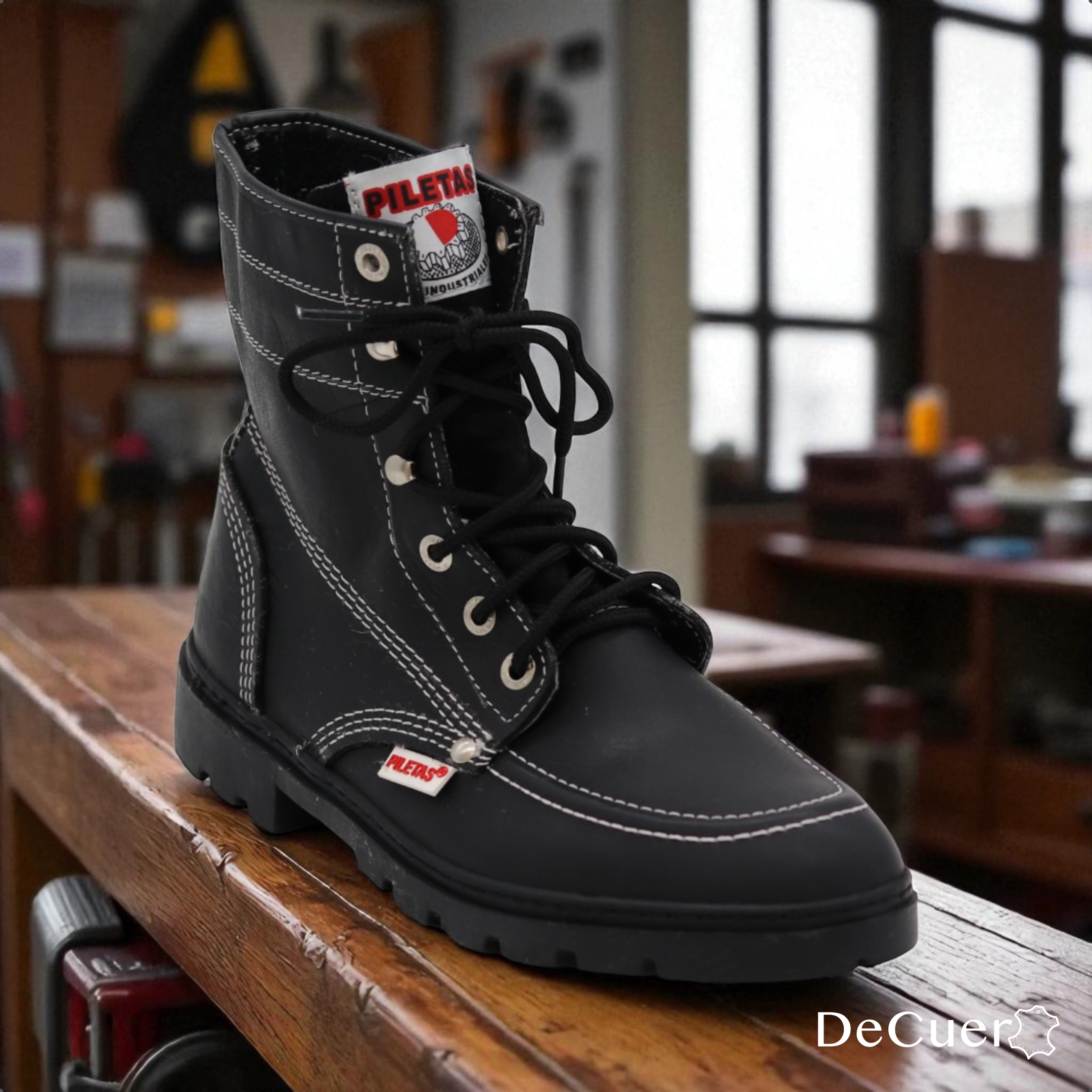 Tracker Men's Black Leather Short Boots