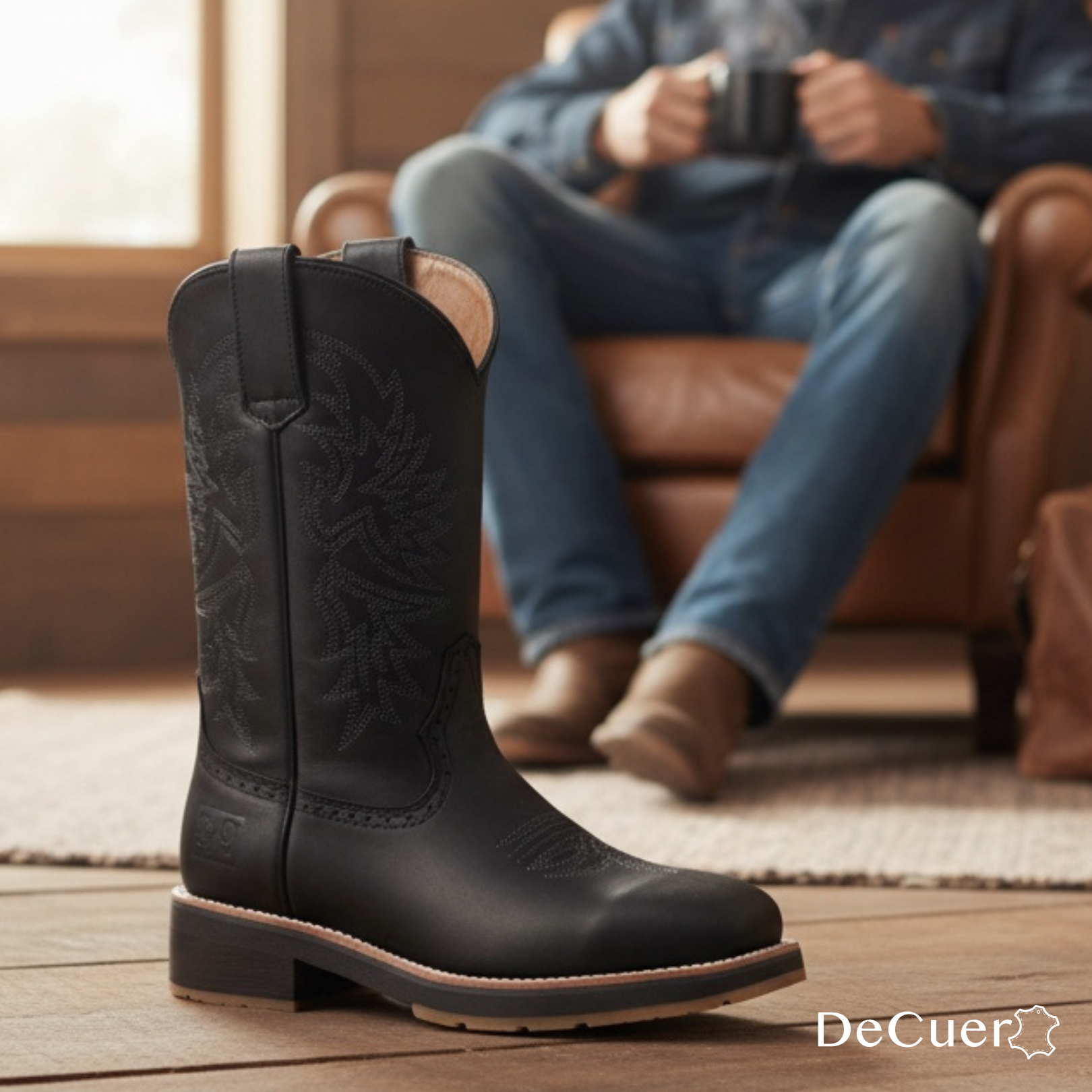 Mack Men's Black Leather Steel Toe Boots