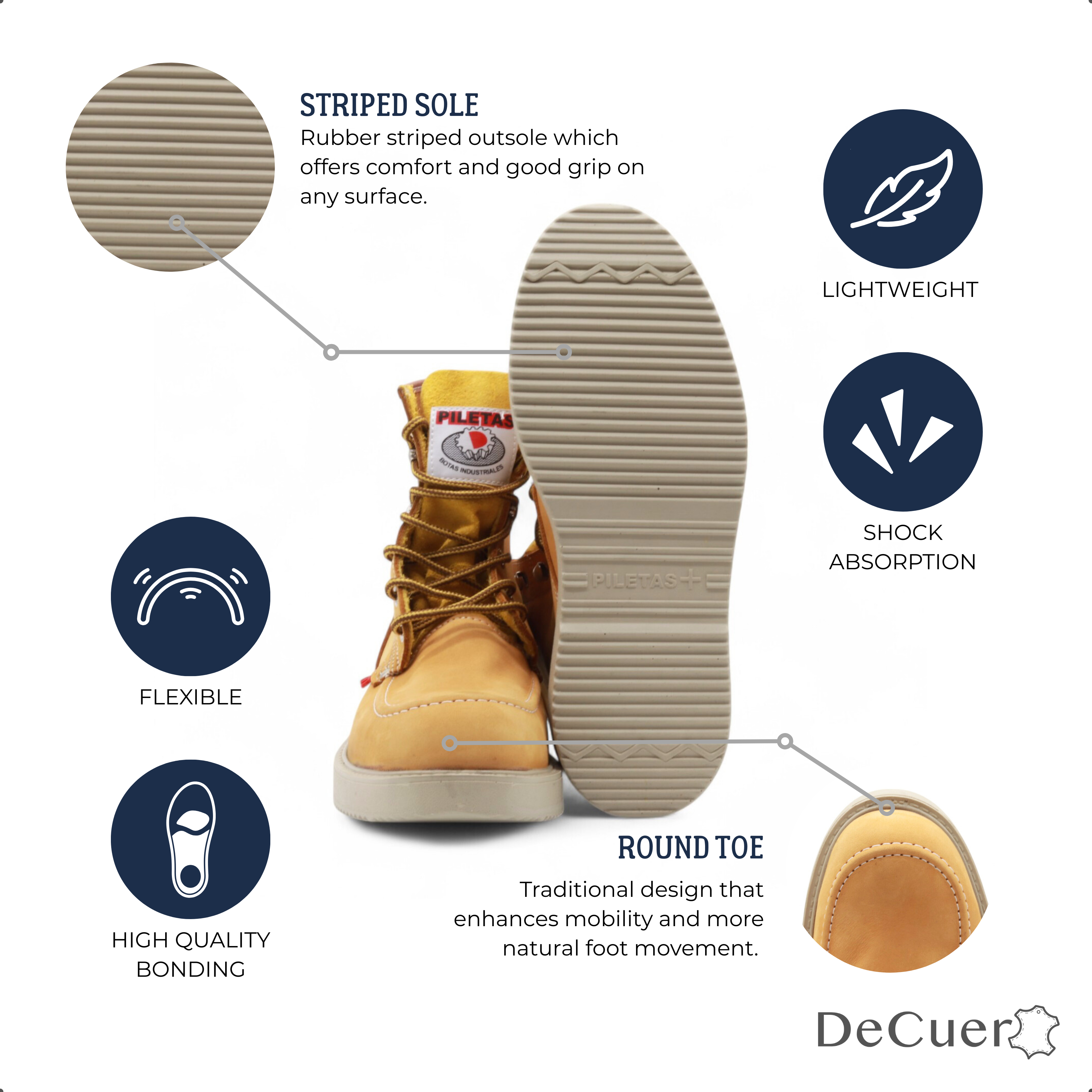 Trooper Men's Camel Leather Steel Toe Boots