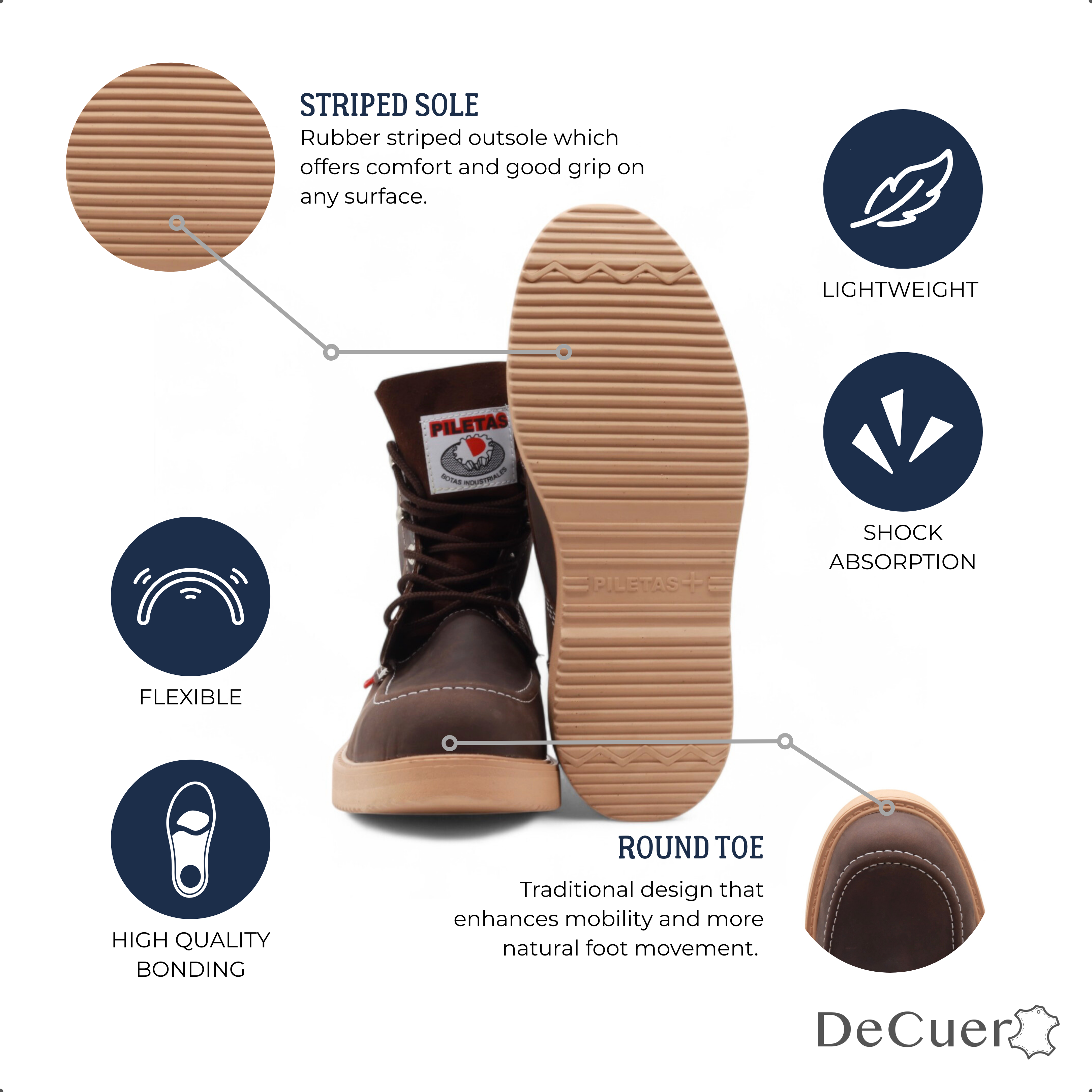 Trooper Men's Brown Leather Steel Toe Boots