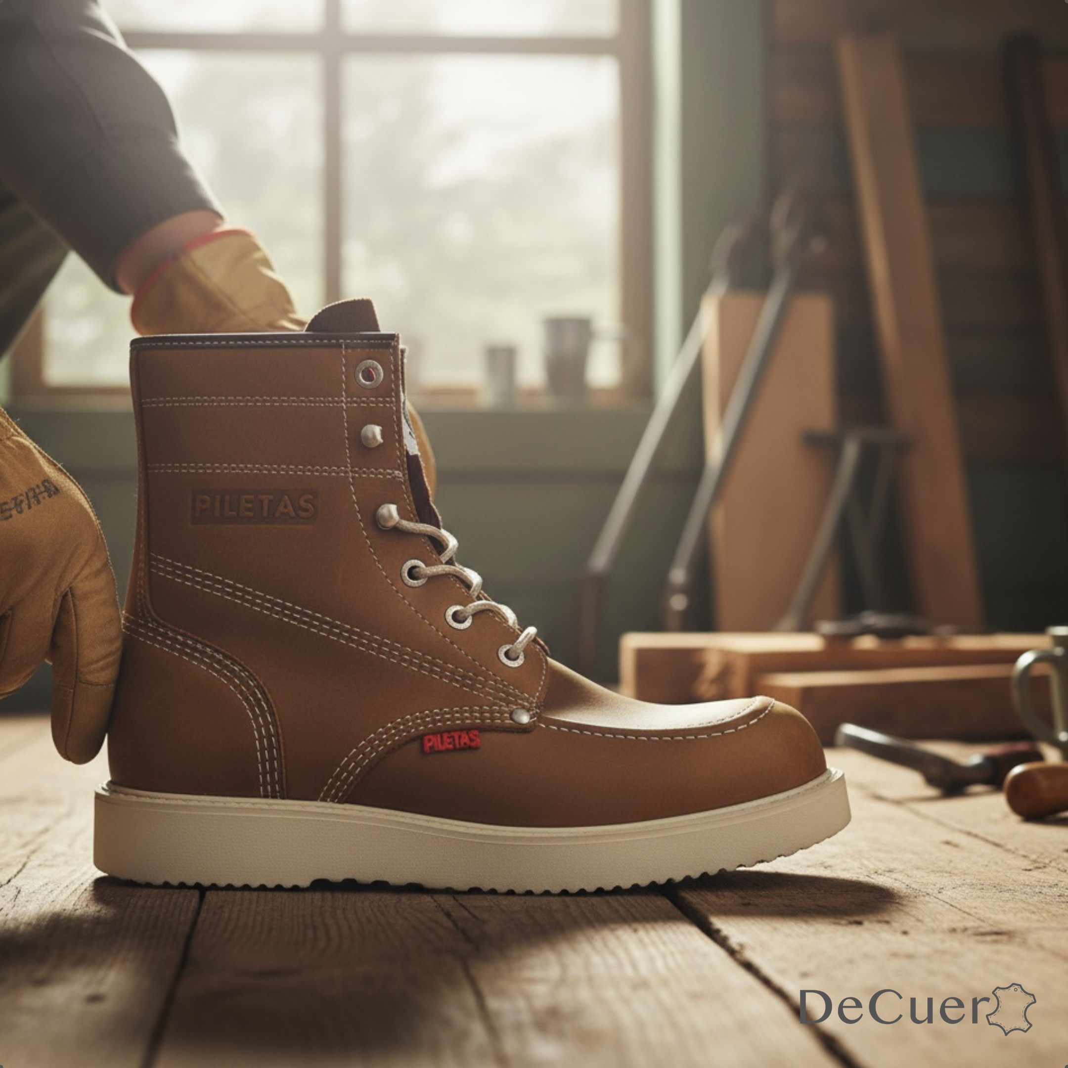 Trooper Men's Ocher Leather Steel Toe Boots